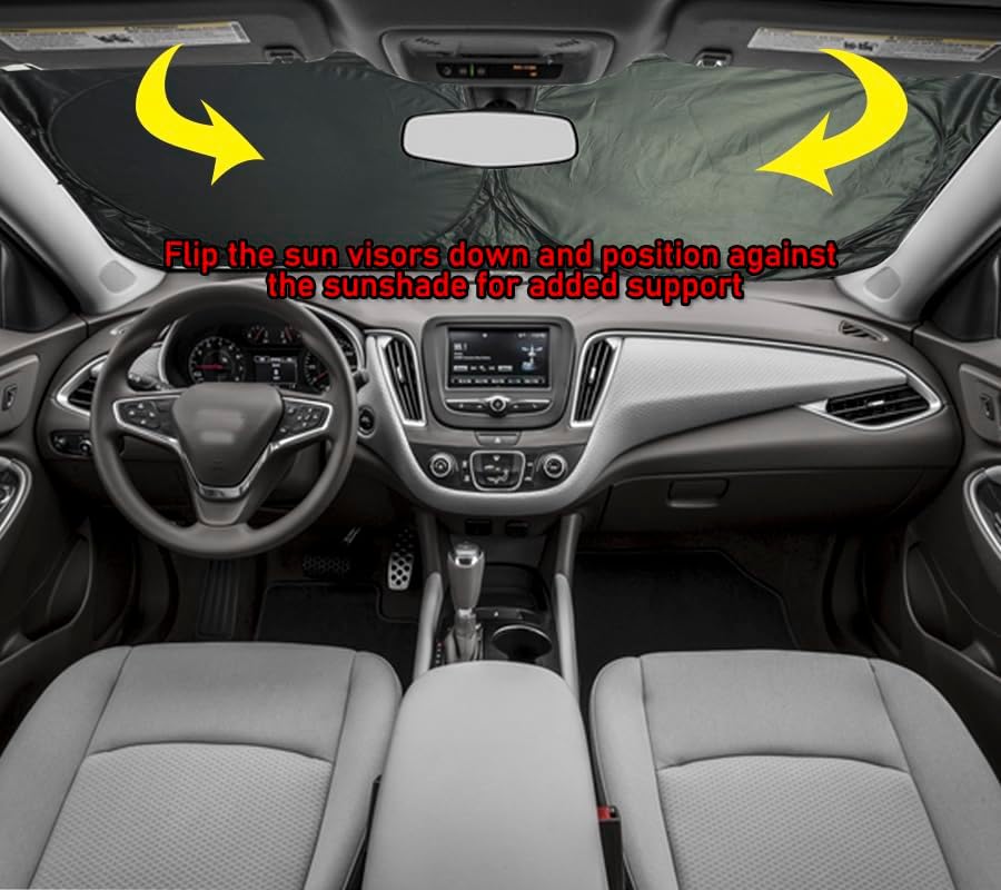Gven Windshield Sun Shade, 2025 Car Sun Shade Windshield for Front Window Funny Automotive Interior Cover Sun Visor Protector Blocks UV Rays Foldable 240T Keep Your Vehicle Cool(Eyes-Grey, L)