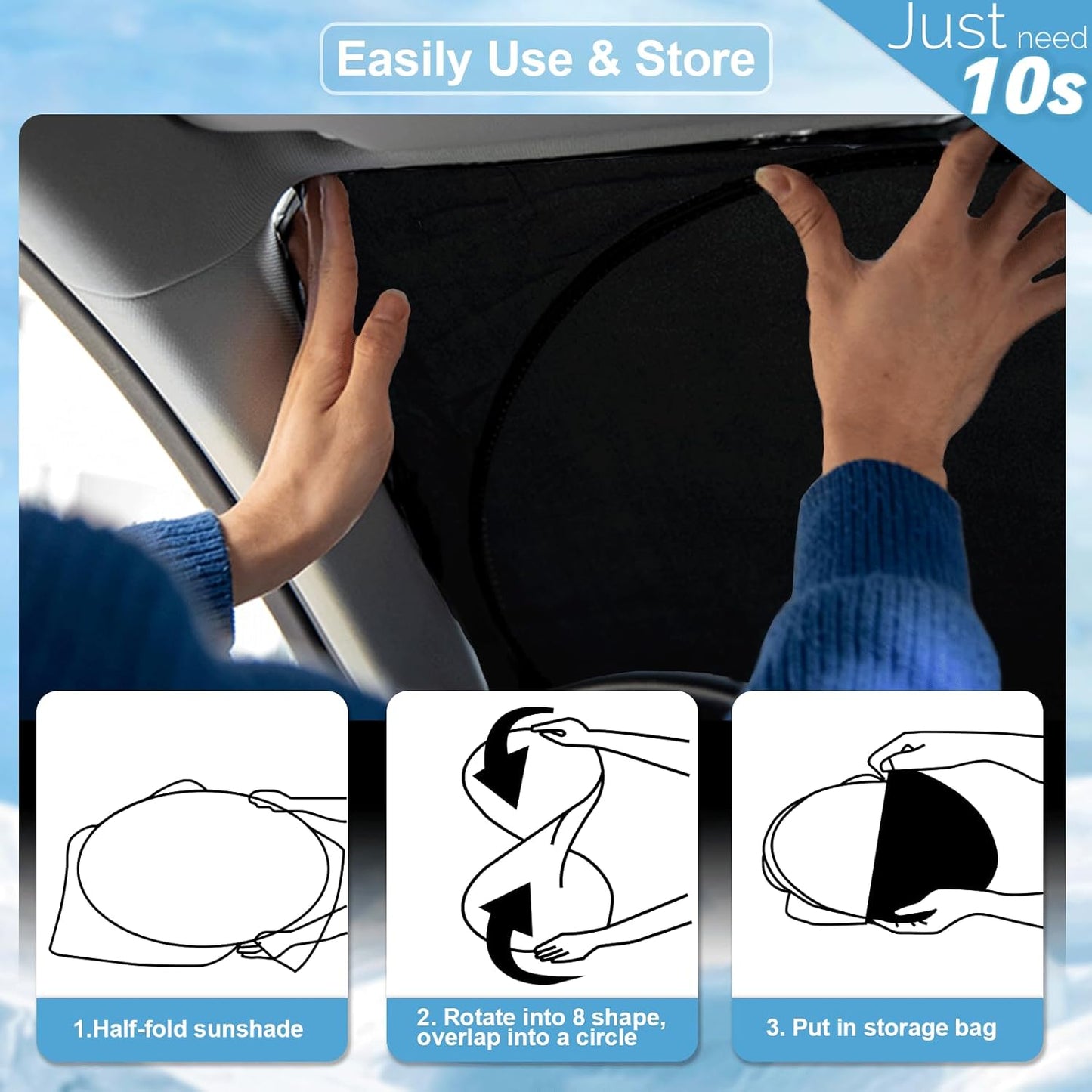 Custom Fit Cayenne Windshield Sunshade for 2019-2023 2024 2025 Upgrade Porsche Cayenne Front Window Sun Shades Shield Cover for Windshield Foldable 210T Sun Visor Protector Blocks UV Ray Accessories