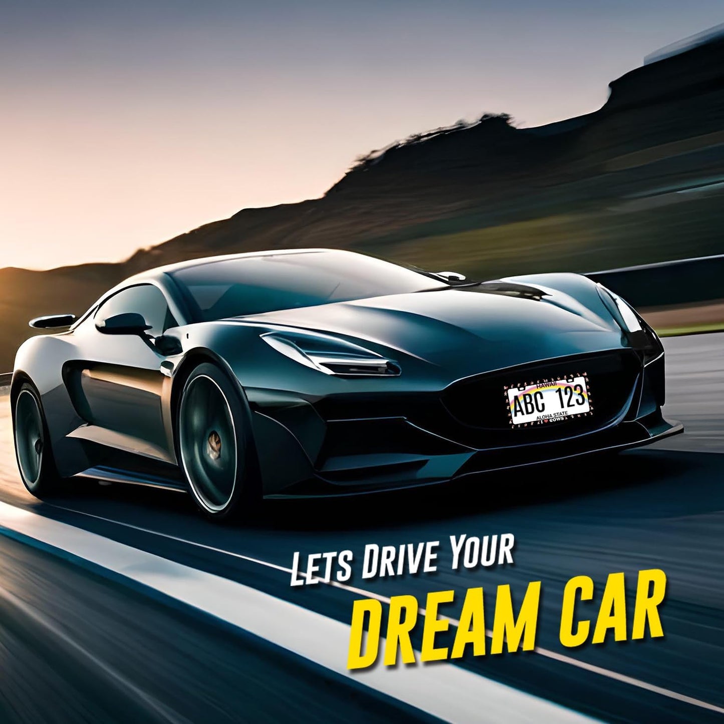 Cow License Plate Frame Cute I Love Cows License Plate Holder for Personalized Colorful Animal Car Decorative Stainless Steel Funny License Plate Cows Auto Part with Screws 12.2" x6.2"
