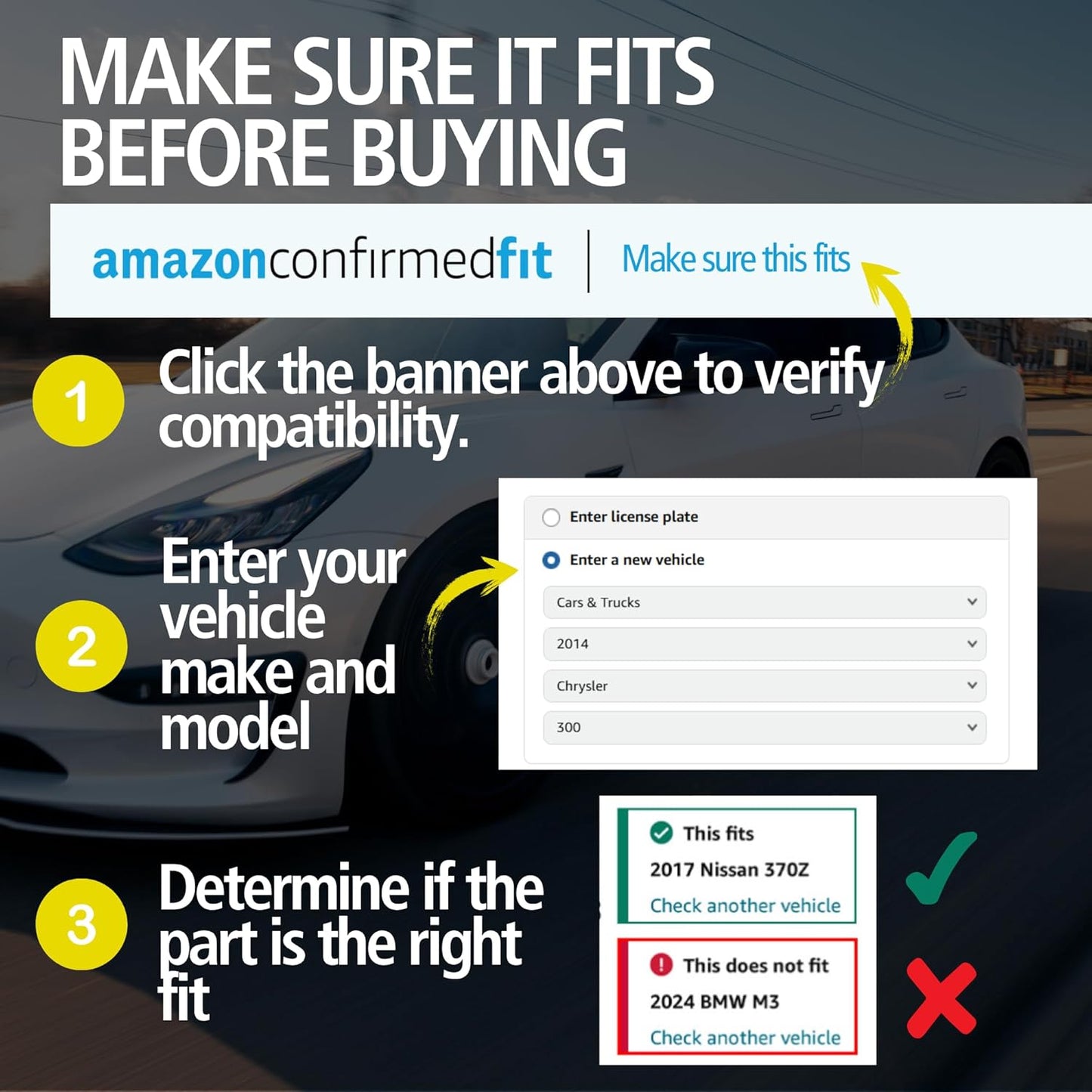 Premium Ceramic Rear Brake Pads (1001-2417C) Compatible with Hyundai Sonata 2021-2024, Kia K5 2021-2024