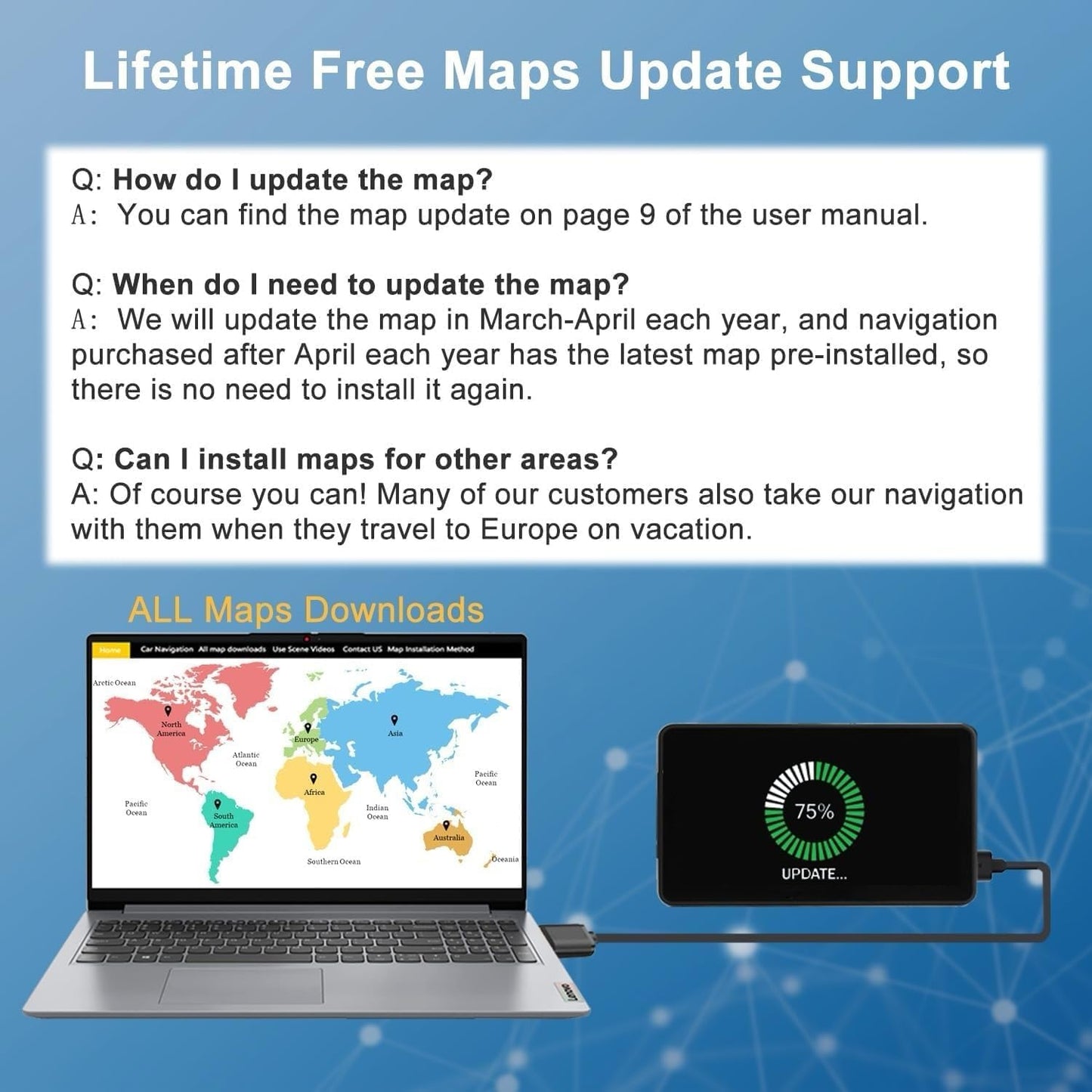 GPS Navigator for Car Truck RV, 9 ” Trucker GPS for Semi Truck 2025 Map, Real Voice Spoken Turn-by-Turn Direction Reminding Navigation System for Cars, Vehicle GPS with Speed and Red Light Warning