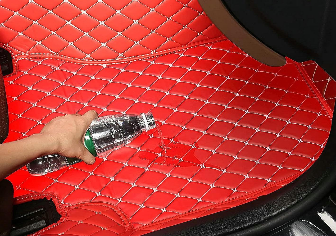 Custom Artificial Leather Waterproof All-Weather Car Floor Mats Fit for 99% Sedan SUV Sports Car Vehicle Car Mat (Black)