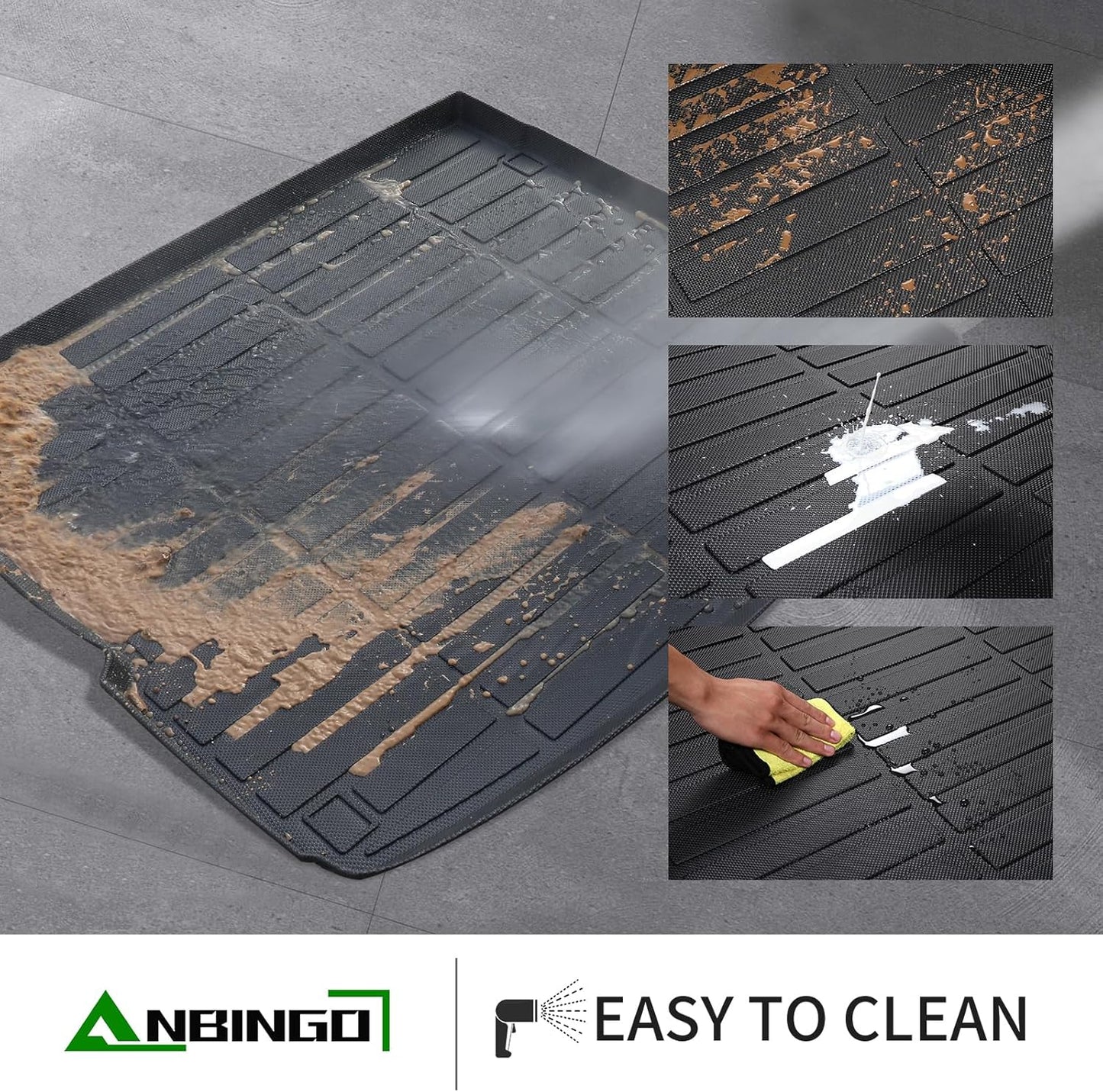 ANBINGO®-Floor Mats & Cargo Liner for 2014-2023 Jeep Cherokee (Not Fit Grand Cherokee) 2Row Floor Mat & Trunk Mats All Weather Rubber Mats Liner Accessories Black