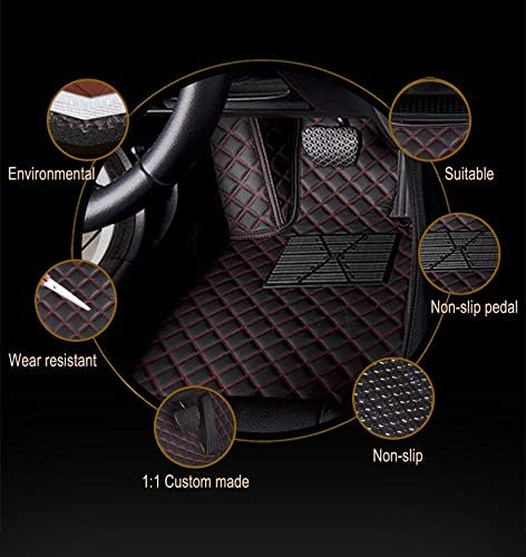 Custom Car Floor Mat Compatible with BMW Mercedes-Benz Toyota Cadillac Lexus Honda Infiniti Nissan Hyundai Kia Audi All Models Cars Sedans SUVs Automotive Mats (Edge Purple Middle Black Beige)