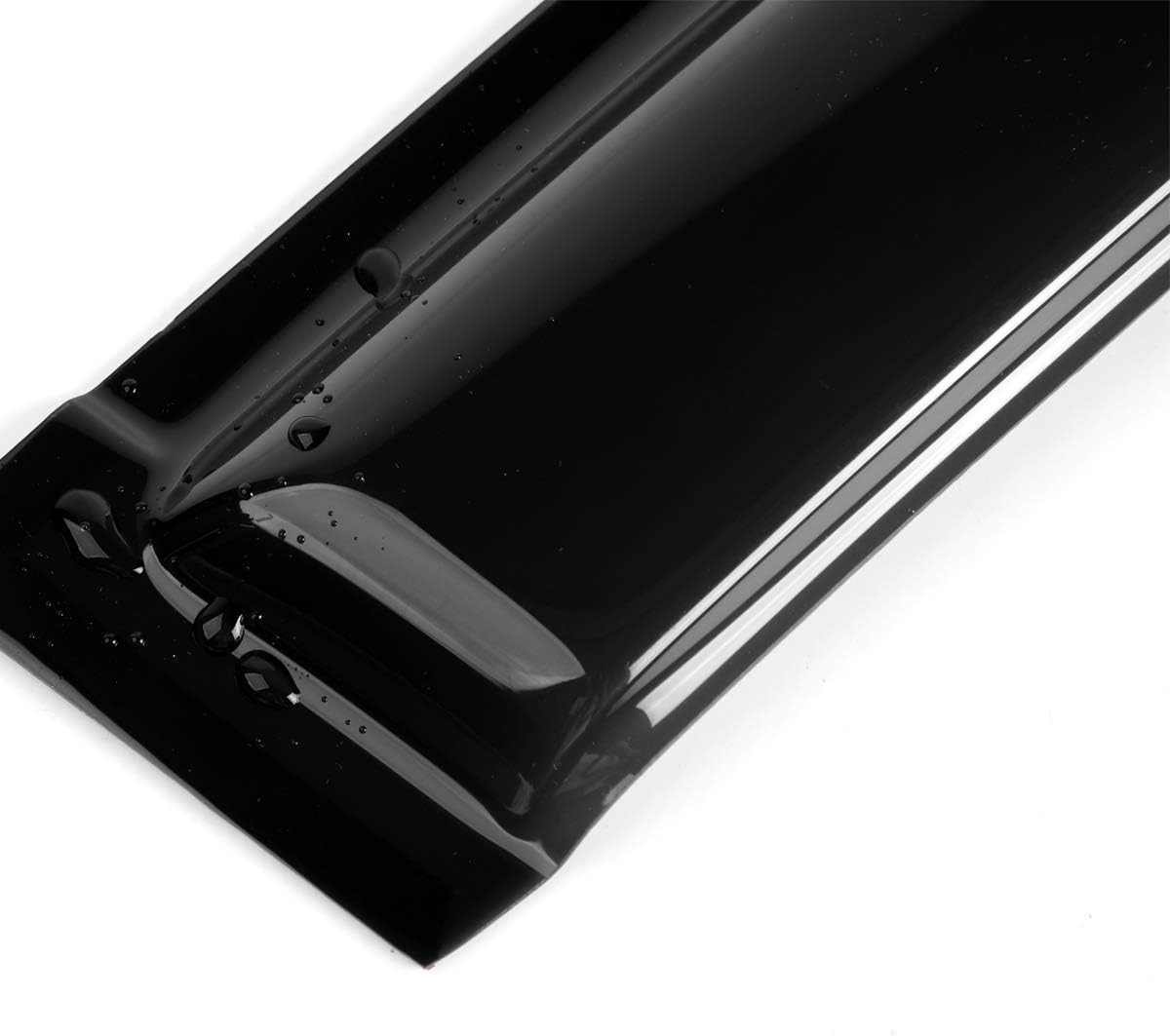 4pcs Original Shatterproof Outside Mount Style Window Rain Guard Shield Side Window Wind Deflectors Dark Smoke Vent Window Visors Compatible with 2009-2014 F-150 SuperCrew/Crew Cab Only 94155
