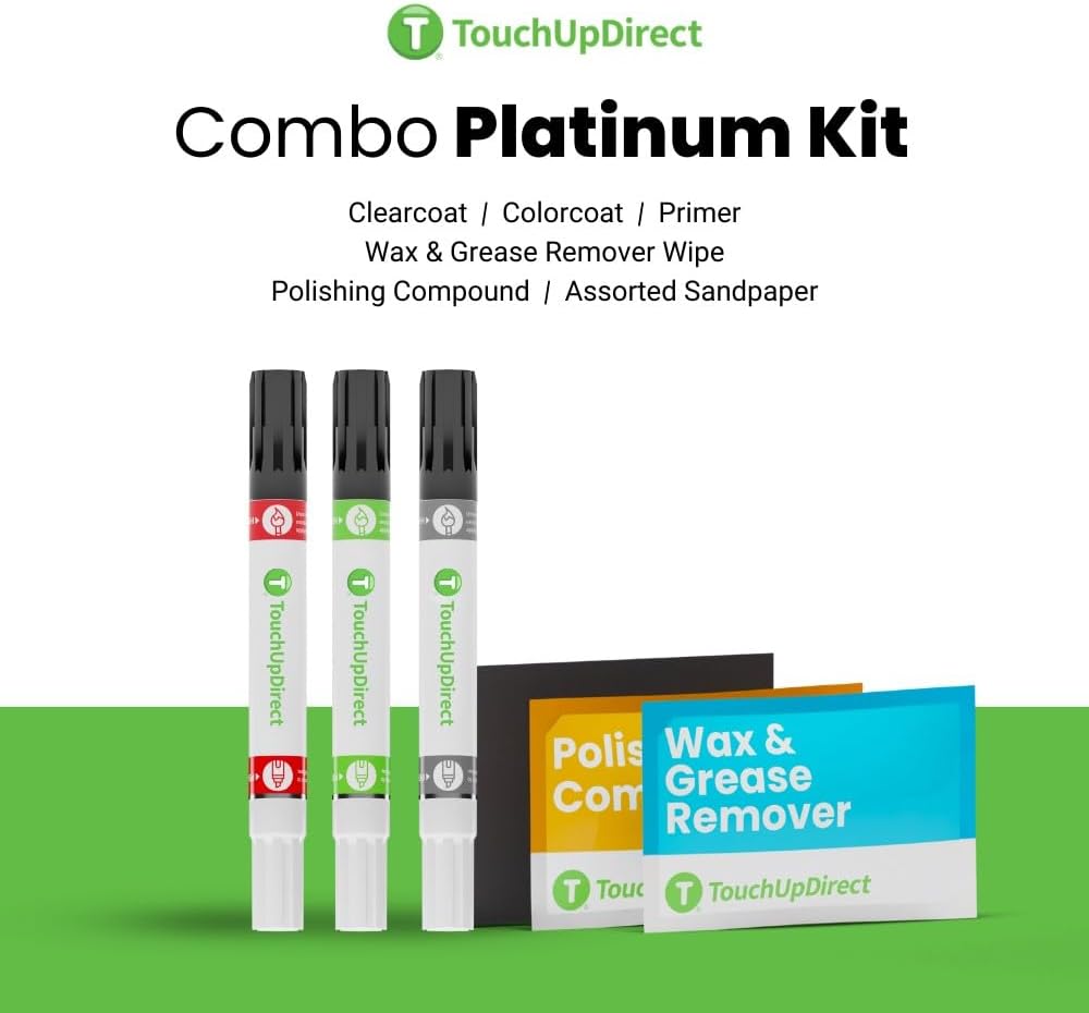 TouchUpDirect 202 Black Compatible with Toyota Exact Match Touch Up Paint Combo - Platinum Kit