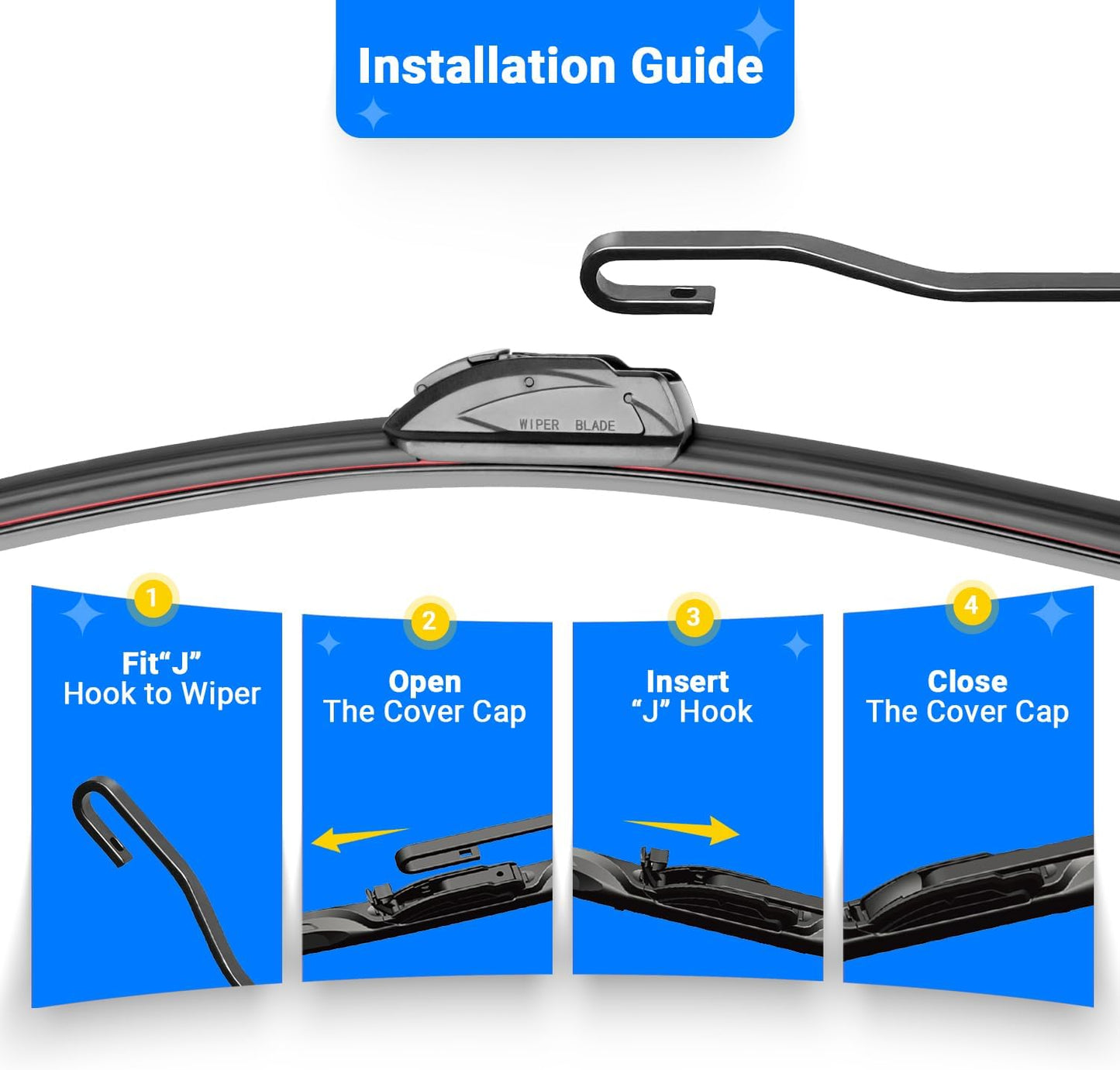 Windshield Wiper Blades Replacement for 2004-2008 Chrysler Pacifica / 2015-2020 GMC Yukon Chevrolet Suburban Tahoe Cadillac Escalade Front Rear Wipers Blade Set - 22" 22" 13"