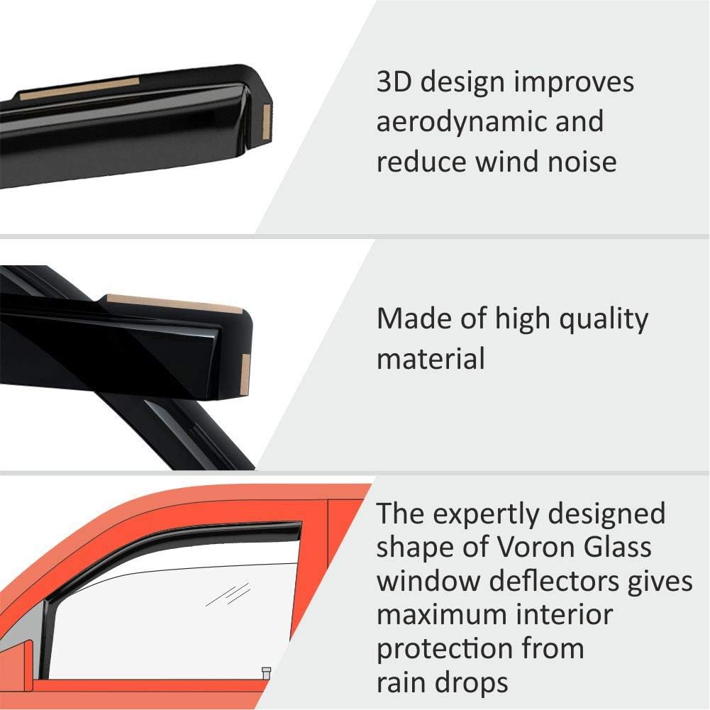 Voron Glass in-Channel Extra Durable Rain Guards for Ford F150 2004-2014 SuperCab, Window Deflectors, Vent Window Visors, 4 Pieces - 230181