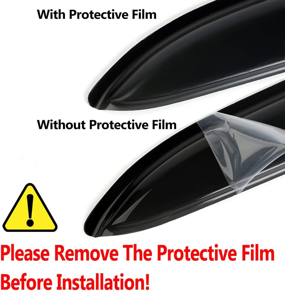 94059 Side Window Visors Wind Vent Deflector,4pcs Outside Mount Dark Smoke Tape-On Nice Sun Rain Guards Set fit for 2001-2012 Ford Escape,2008-2011 Mazda Tribute,2005-2011 Mercury Mariner
