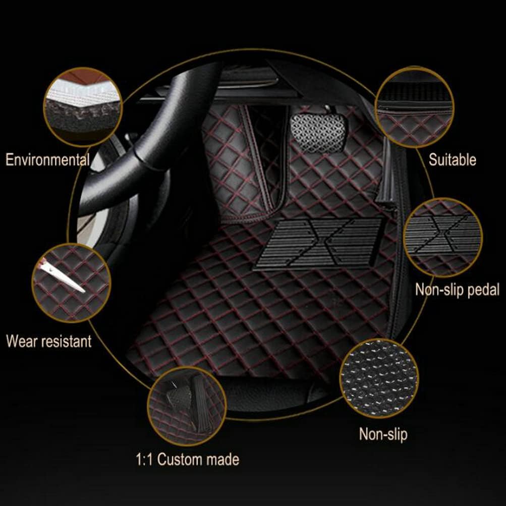 TAHALICustom Colors Car Floor Mats Black Pink for 99.9% Sedan SUV Sports， All-Weather Liners Car Floor mat，Luxury Leather Automotive Floor Mats (Black Yellow mats,3D Floor Mats)