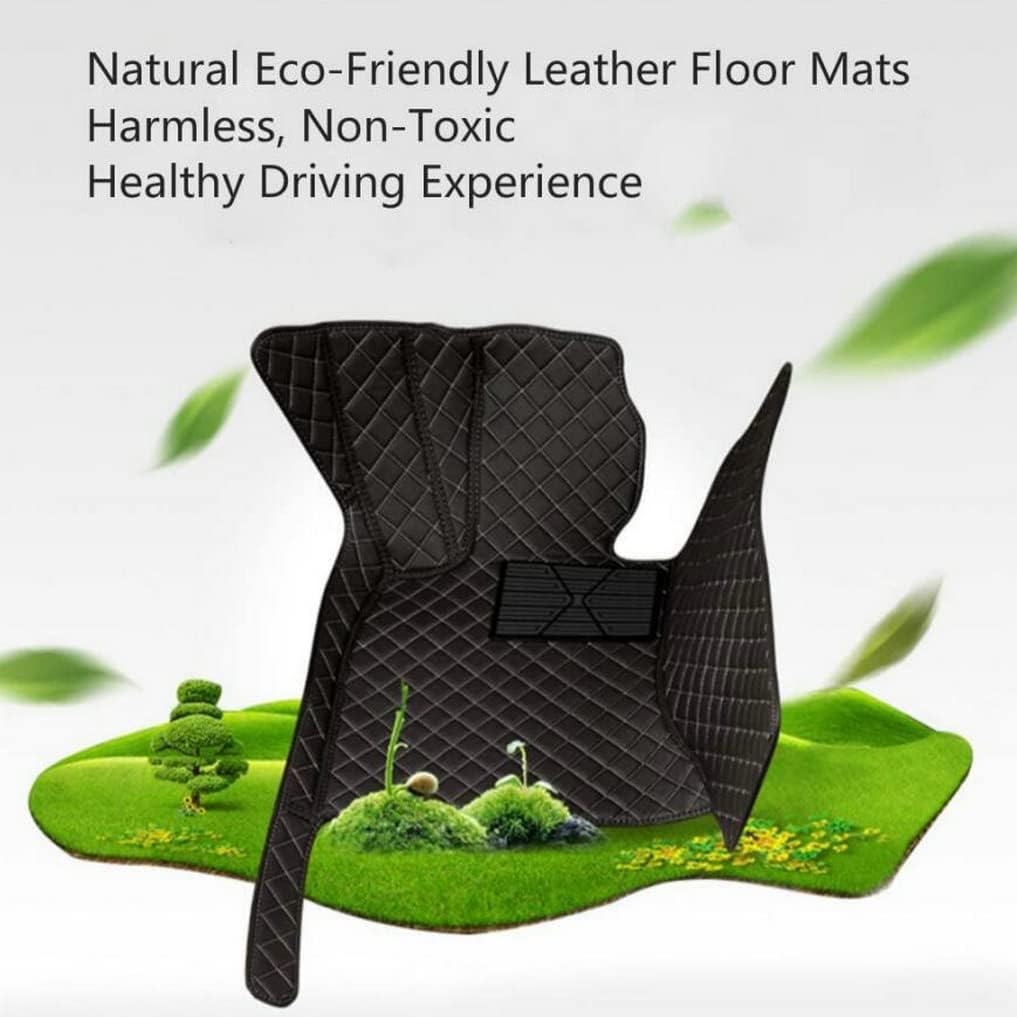 Custom All-Weather Protection Leather Car Floor Mats for Cars Sedan SUV Sports Car Waterproof Floor Mat (Black Blue)