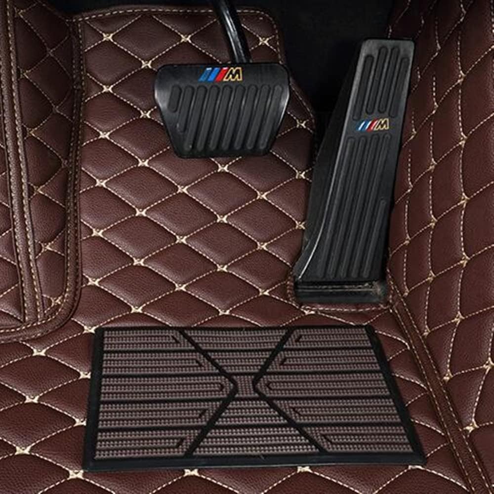 Custom All-Weather Protection Luxury Leather Floor Mats for Cars SUVs Trucks According Anti-Slip Leather Floor mats ﻿ (17,Orange)