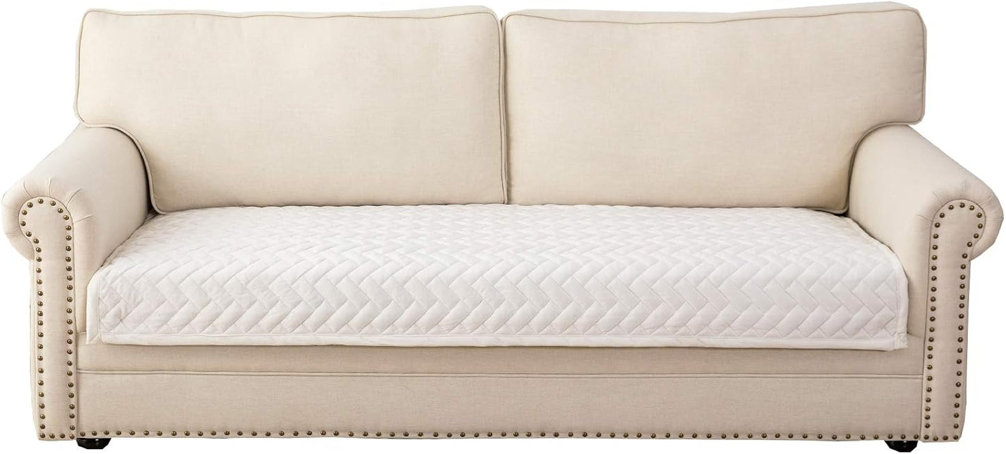 Eismodra Couch Cover,Sectional Couch Covers,Sofa Covers for 3 Cushion Couch,Anti-Slip Sofa Slipcovers for Dogs Cats Kids Loveseat Recliner L Shaped Armrest Backrest,White 36''x82''(Only 1 Piece)