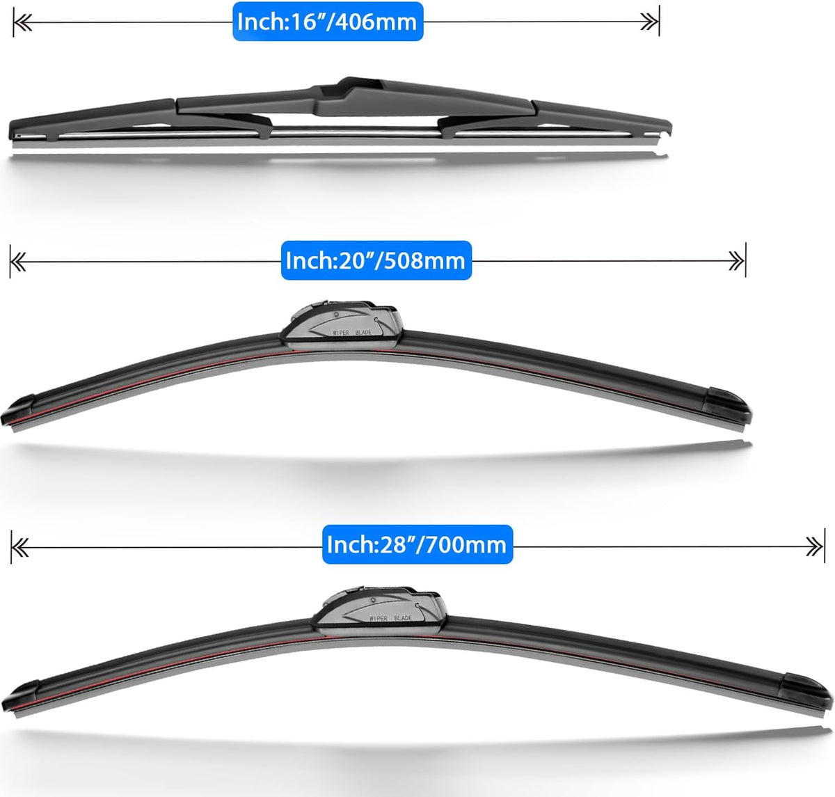 Windshield Wiper Blades Replacement for 2011-2020 Toyota Sienna Original Factory Quality Front Rear Wipers Blade Set for My Car - 28" 20" 16" (Pack of 3)