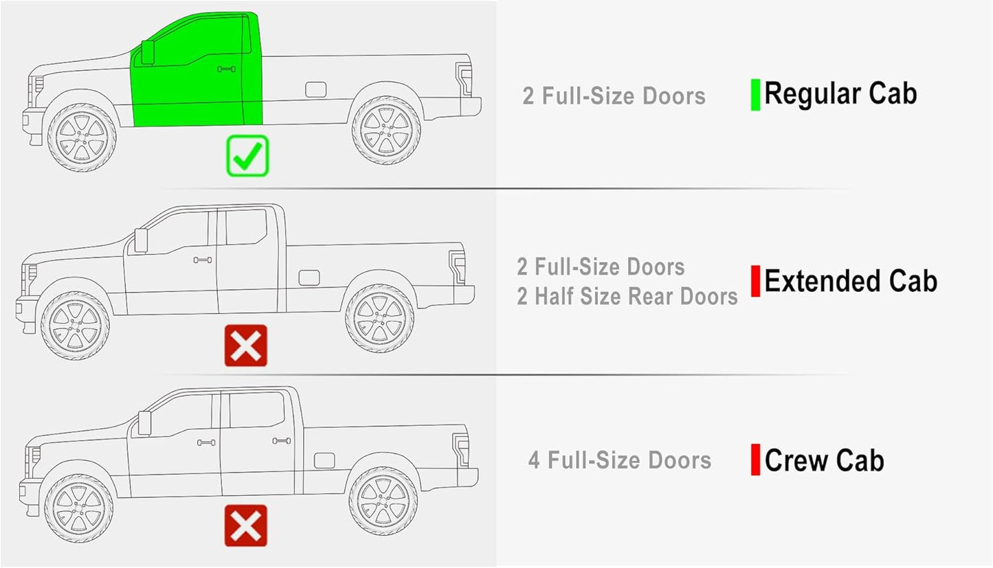 APS (Black 5 inches) 304 Stainless Steel Running Boards Nerf Bars Side Steps Compatible with Ford F150 2015-2025 Regular Cab & F-250 F-350 Super Duty 2017-2025