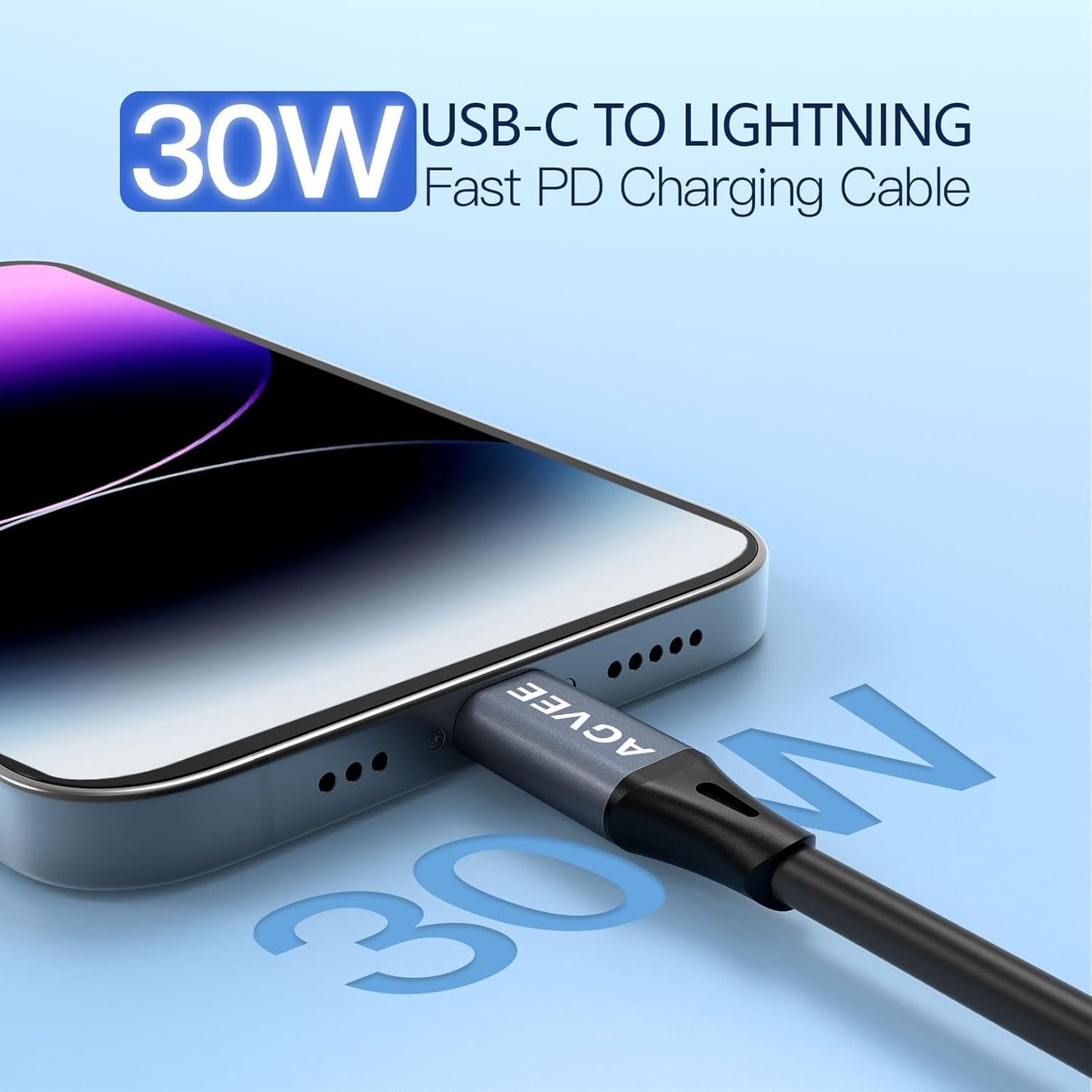 AGVEE 2 Pack 5ft Coiled Short USB to Lightning Charging Cable [MFI Certified] 3A Fast Charger Cord in Car for iPhone 14/13/12/11/XS/8/7/6/5 CarPlay, iPad, iPod, Dark Gray