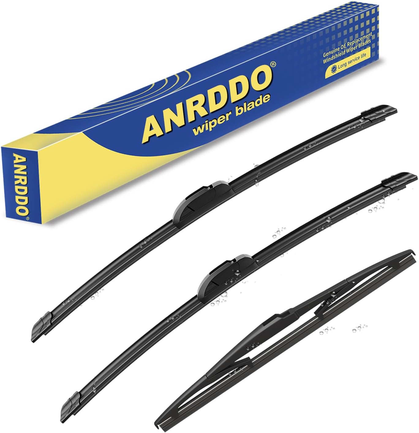 3 wipers Replacement For 2006 2007 2008 2009 2010 2011 2012 Toyota Rav4 Original Equipment Windshield Wiper Blades Set 24"+17"+12" (Set of 3) U/J HOOK