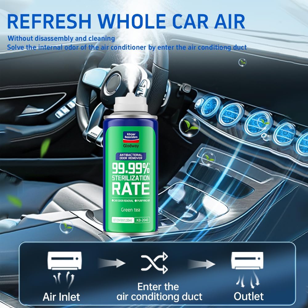 Glodway Whole Car Air Refresher,Odor Eliminator Remover Spray For Car,Three Kinds Scents Freshener With Odour Eliminator Technology,Long-Lasting Scent,6 Ounce(Pack of 3)