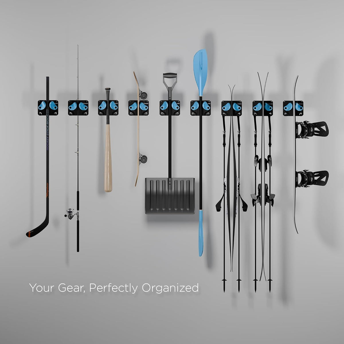 Ultimate Ski & Snowboard Wall Rack | Secure, Non-Slip Storage | Fits Any Ski/Board | Garage Organization | Ski Storage Rack | Snowboard Storage Rack | Winter Gear Organizer | 6 Pck