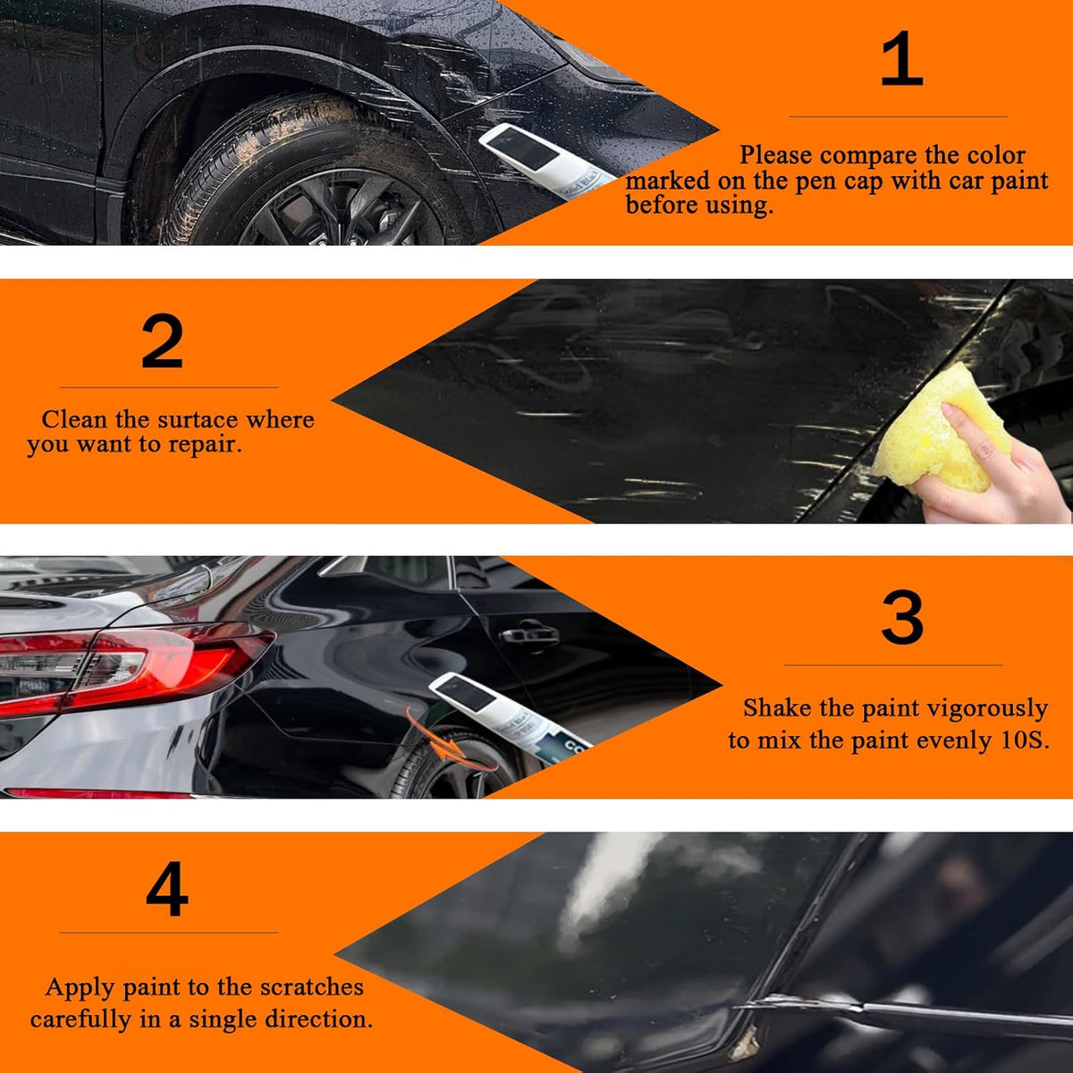 Urban Gray Pearl(NH-912P) Touch Up Paint Compatible with Honda, Car Paint Pen Scratch Repair Two-In-One Touch Up Paint, Premium Car Scratch Remover for Deep Scratches