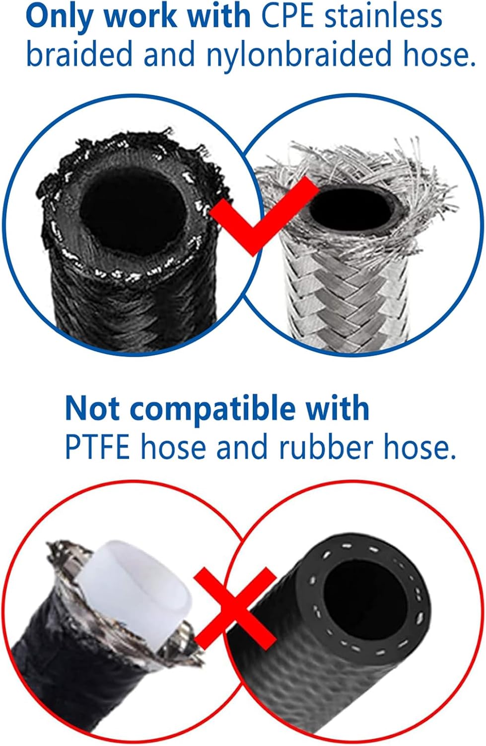 LokoCar 8AN Hose End Fitting 180 Degree Swivel For CPE Braided Hose Black 2Pcs