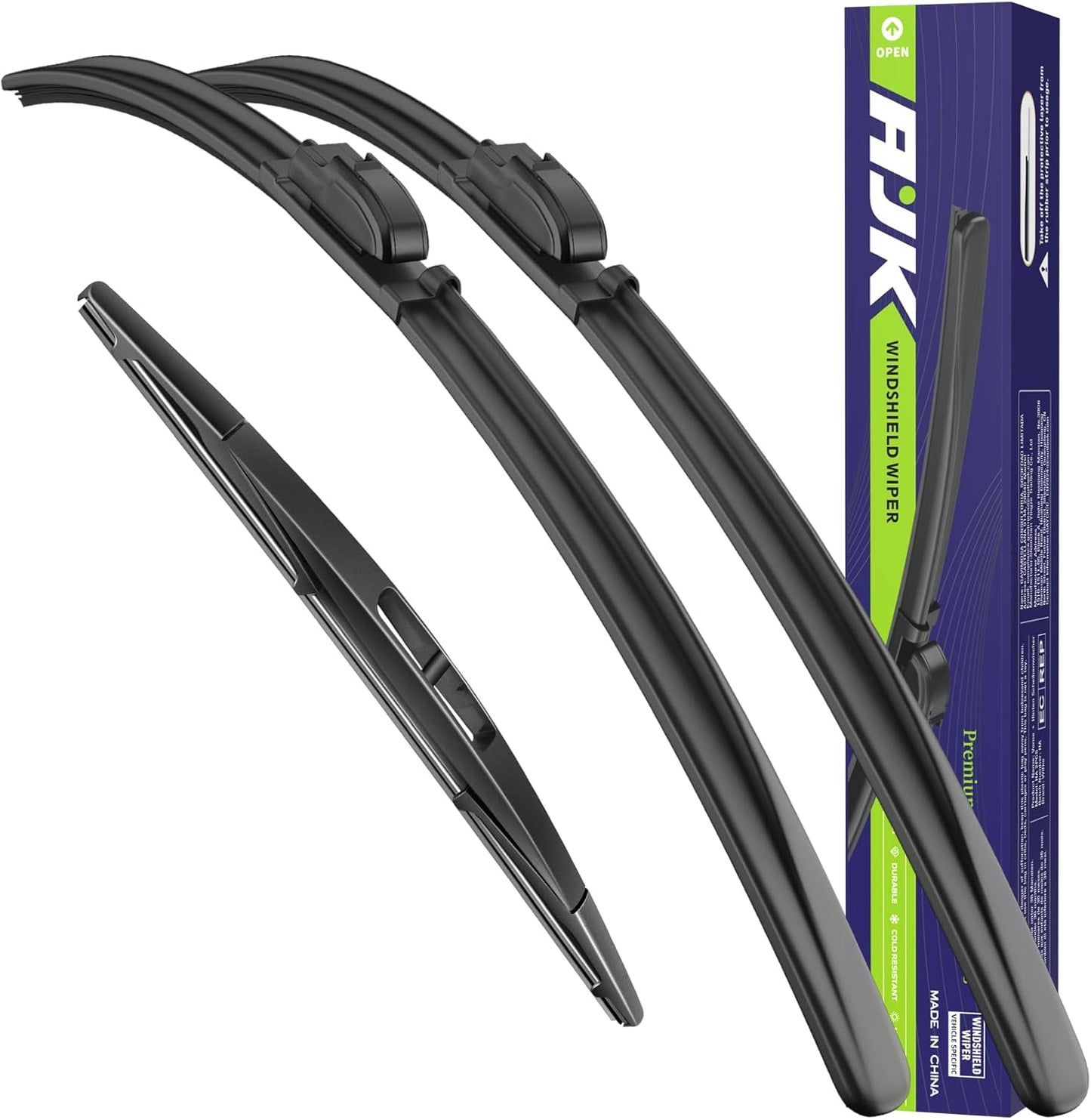 AJK Wiper Blades for Ford Flex 2009 2010 2011 2012 2013 2014 2015 2016 2017 2018 2019, 2 Piece All Weather OEM Quality Automotive Replacement Windshield Wiper Blades for My Car