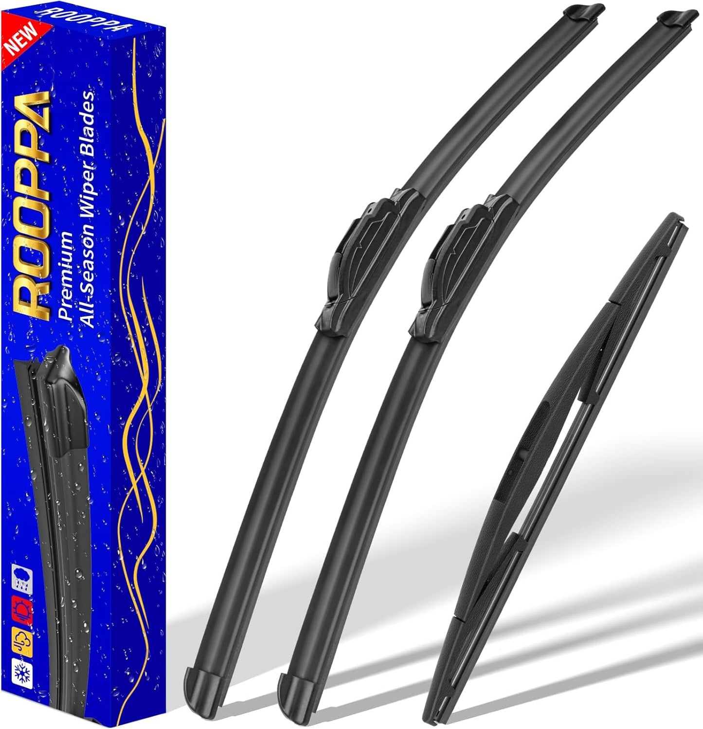 3 wipers Replacement for 2005-2015 Nissan Armada/2004-2010 Infiniti QX56/2011-2014 Acura TSX, Windshield Wiper Blades Original Equipment Replacement - 24"/22"/12" (Set of 3) U/J HOOK
