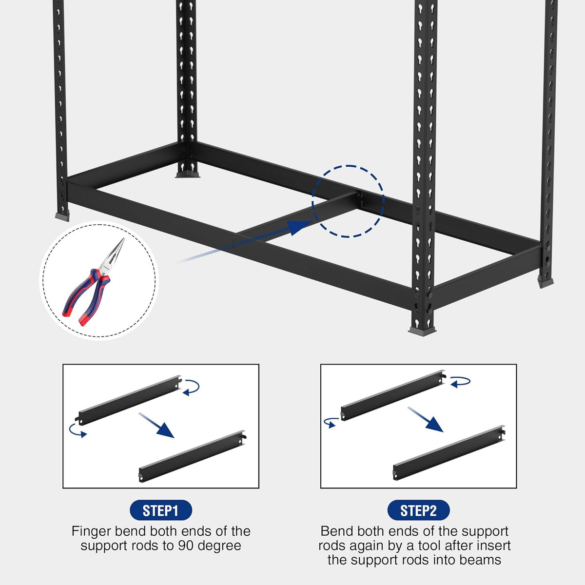 WORKPRO 5-Tier Steel Shelving Unit-Black, 35-3/10”W x 17-1/2”D x 72”H, Adjustable Storage Rack, Heavy Duty Shelf with MDF Board, 1650 lbs Load Capacity (Total) for Garage, Basement, Warehouse, Kitchen