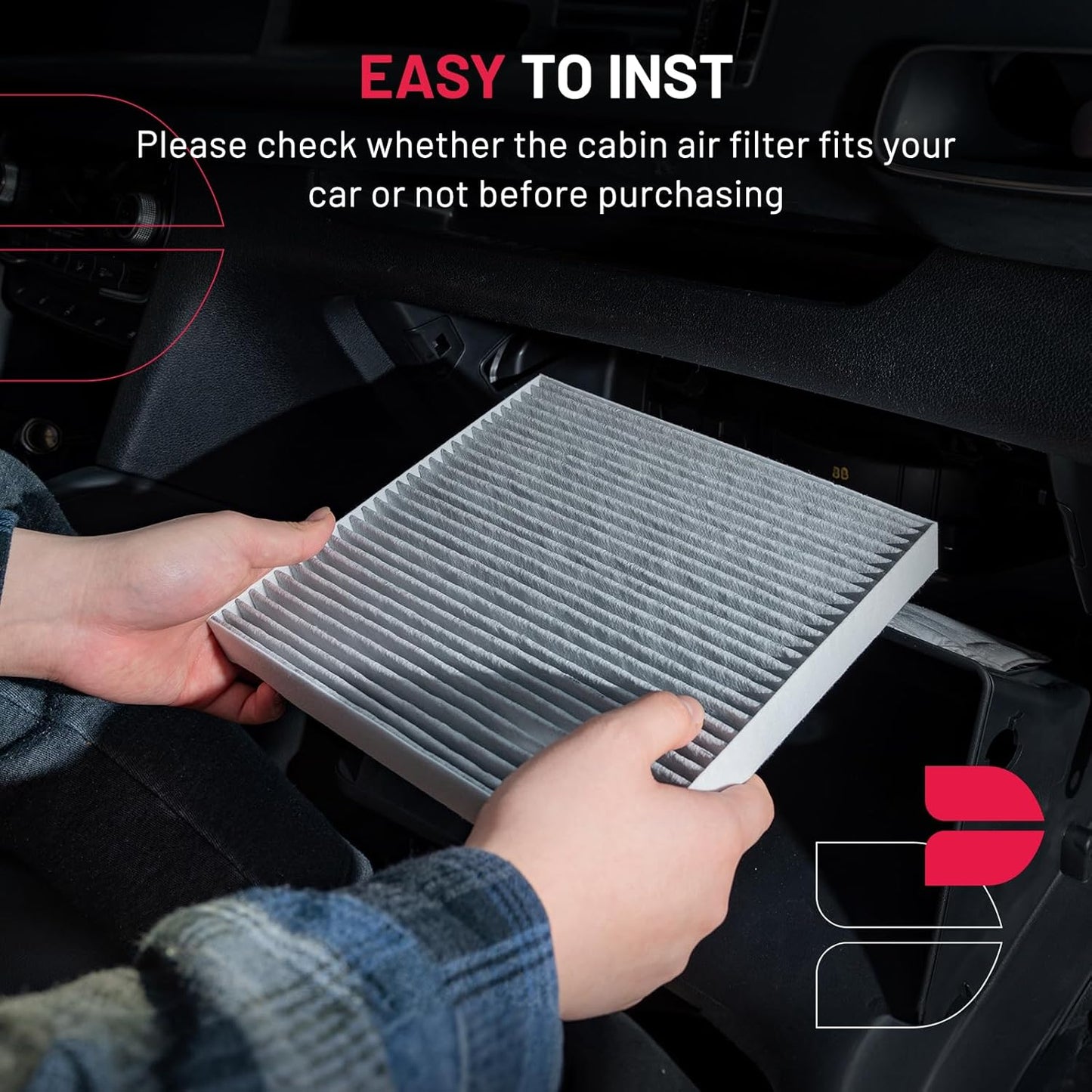 BDFHYK CF11177 Cabin Air Filter with Activated Carbon Compatible with Nissan Sentra 2013-2019, LEAF 2011-2023, Juke 2011-2017, Cube 2009-2014, Replace# 272773DF0A