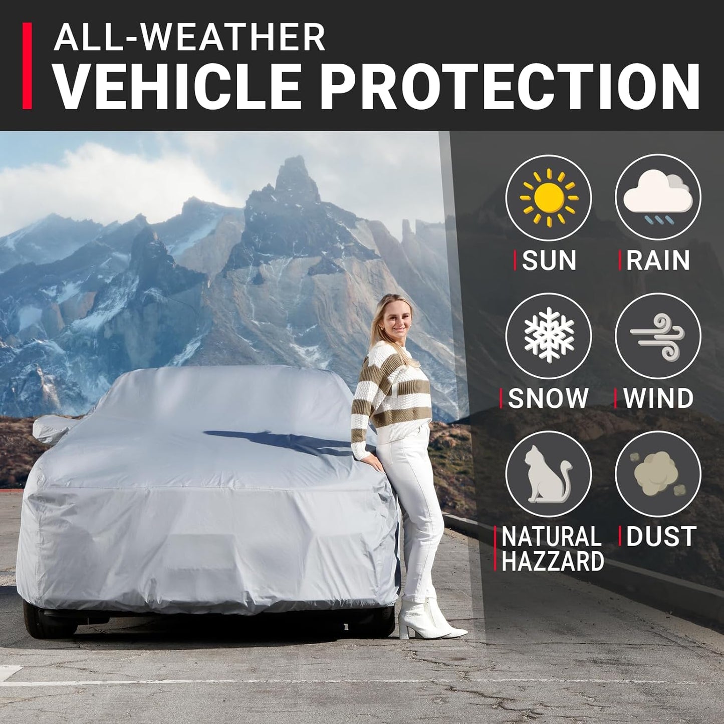 iCarCover Premium Car Cover for 1982-2002 Pontiac Firebird Heavy Duty Waterproof All-Weather Automobiles Custom Fit Indoor Outdoor UV Snow Protection Covers with Straps and Bag