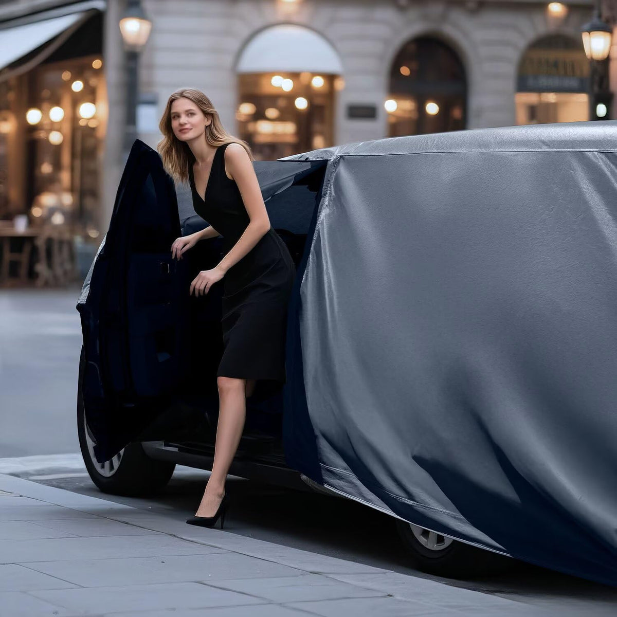 Waterproof Lincoln Town Car(1998-2011) Car Cover with Breathable Vents, [2025 Upgrade] Premium Covers with Cotton Liner and Zipper Door, Sun Rain Snow Dust Uv Protection.(Gift with Towel)