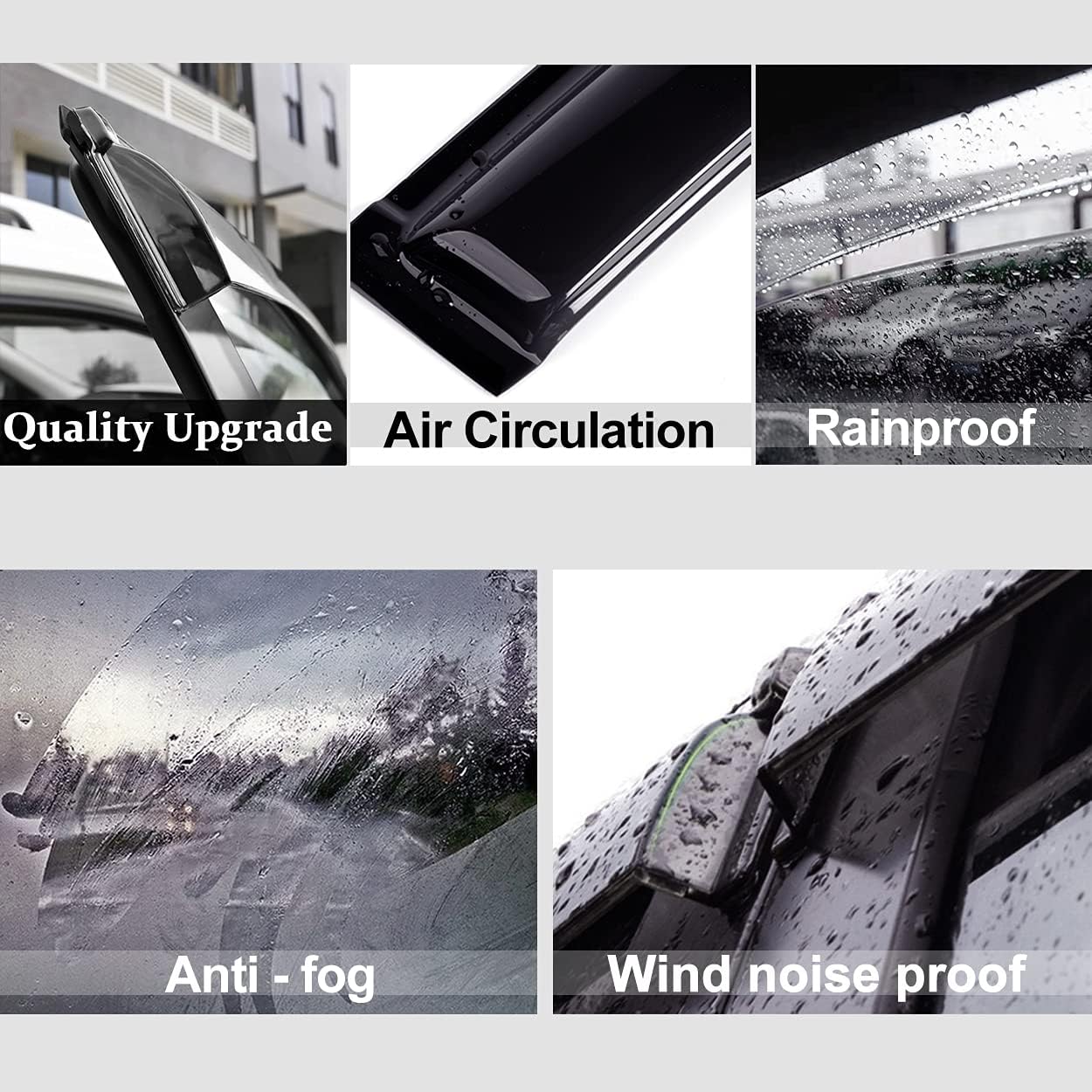 94240 Side Window Wind Deflector,4pc Outside Mount Style Nice Sun Rain Guards Set,Window Visor fit for 2002-2006 Chevy Trailblazer EXT