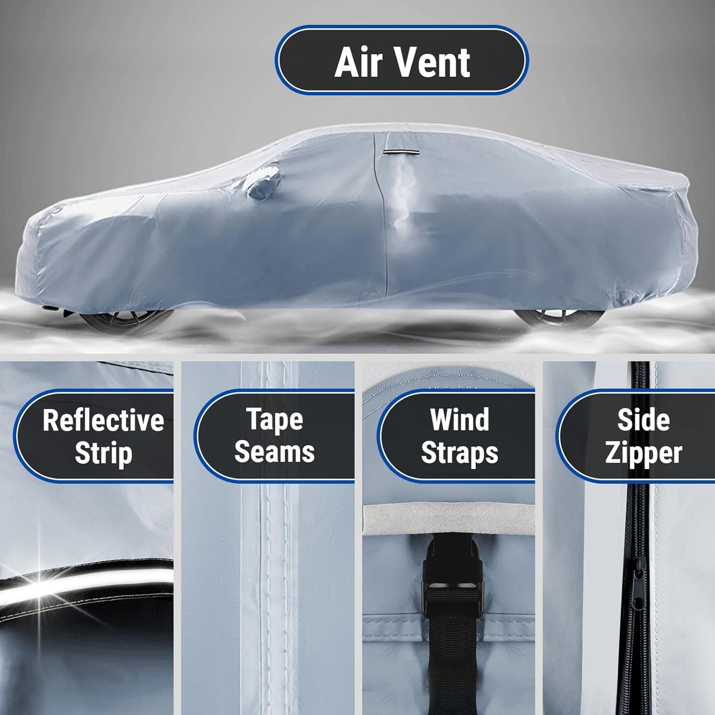 iCarCover Premium Car Cover for 1985-1988 Pontiac Fiero GT Fastback Heavy Duty Waterproof All-Weather Automobiles Custom Fit Indoor Outdoor UV Snow Protection Covers with Straps and Bag