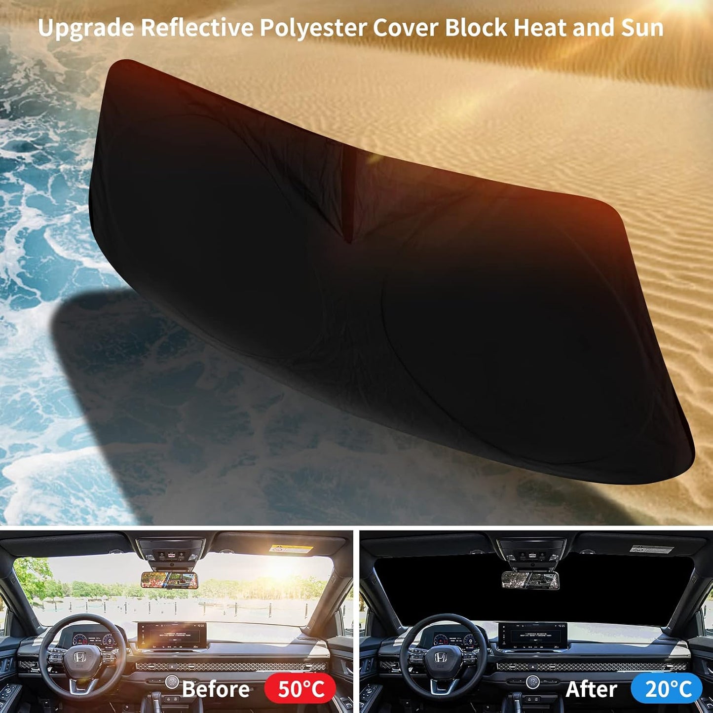 Windshield Sun Shade for Honda Pilot 2016-2025 2026 Windshield Cover, Front Window Sunshades Sun Visor for Pilot EX-L Special Edition Elite Black Edition Touring Car Accessories