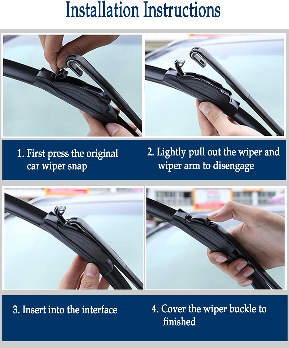 3 Wipers Set for Mitsubishi Mirage 2014-2020, Windshield Wiper Blades Original Equipment Replacement Front and Rear- 24"/16"/12X" (Pack of 3) J- HOOK