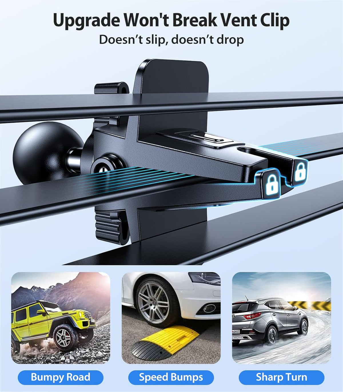 VICSEED for MagSafe Car Mount [Upgraded Strongest Magnet Power] Magnetic Phone Holder for Car Vent 360 Adjustable Magnetic Car Phone Holder Mount for iPhone 16 Pro Max 15 14 13 12 Plus Mini, Blue