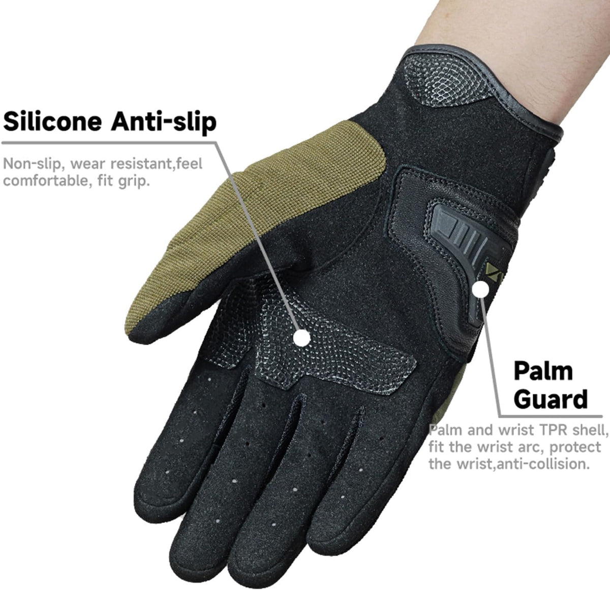 VXW High Protection Motorcycle Gloves for Men - Gel Palm Sliders& Joints Protection Design, High-Speed Sports Gear for MTB/ATV/BMX/Motocross/Racing/Dirt Bike Gear