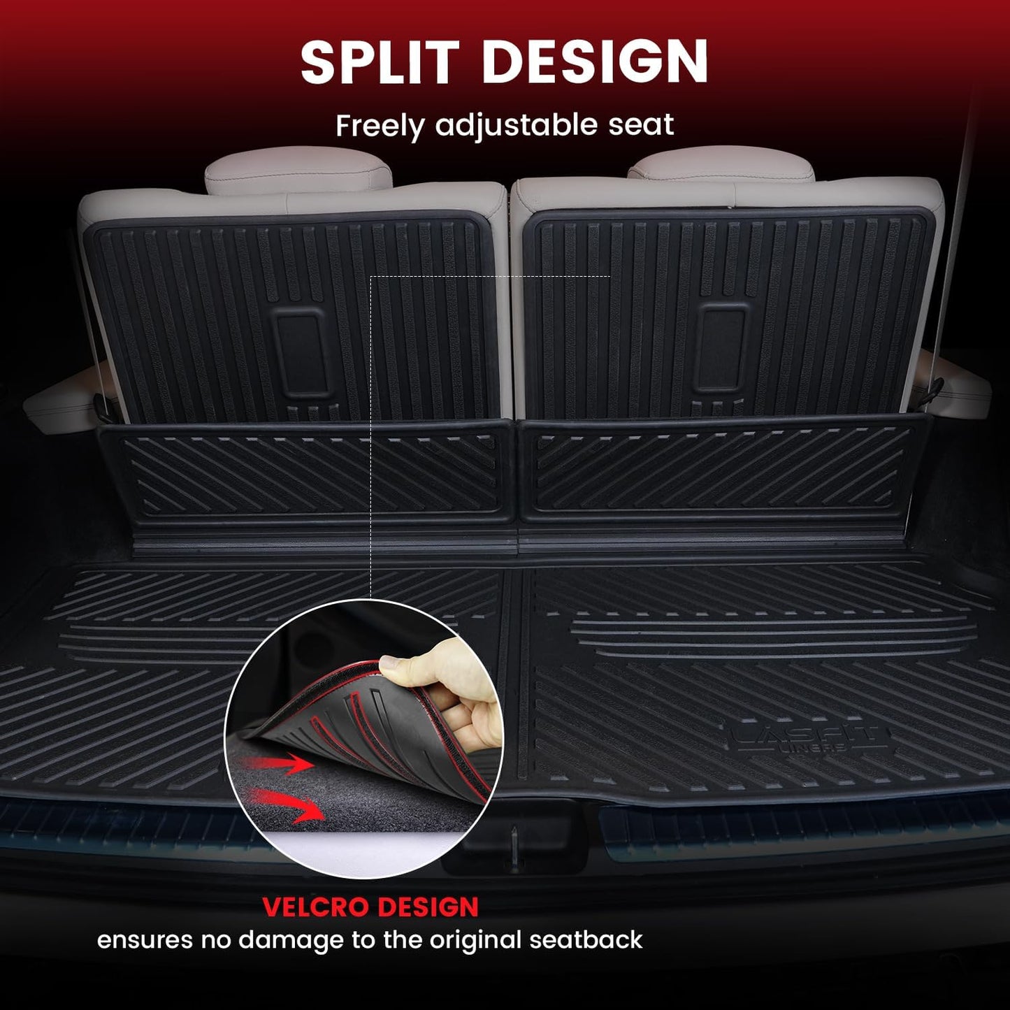 LASFIT Floor Mats Fit for Mercedes Benz GLS 450/580 / 63 AMG 2026 2025 2024 2023 2022 2021 2020 (Only Fit 6 Seats), All Weather TPE Floor Liners for Mercedes GLS 2020-2026, 1st & 2nd & 3rd Row Set