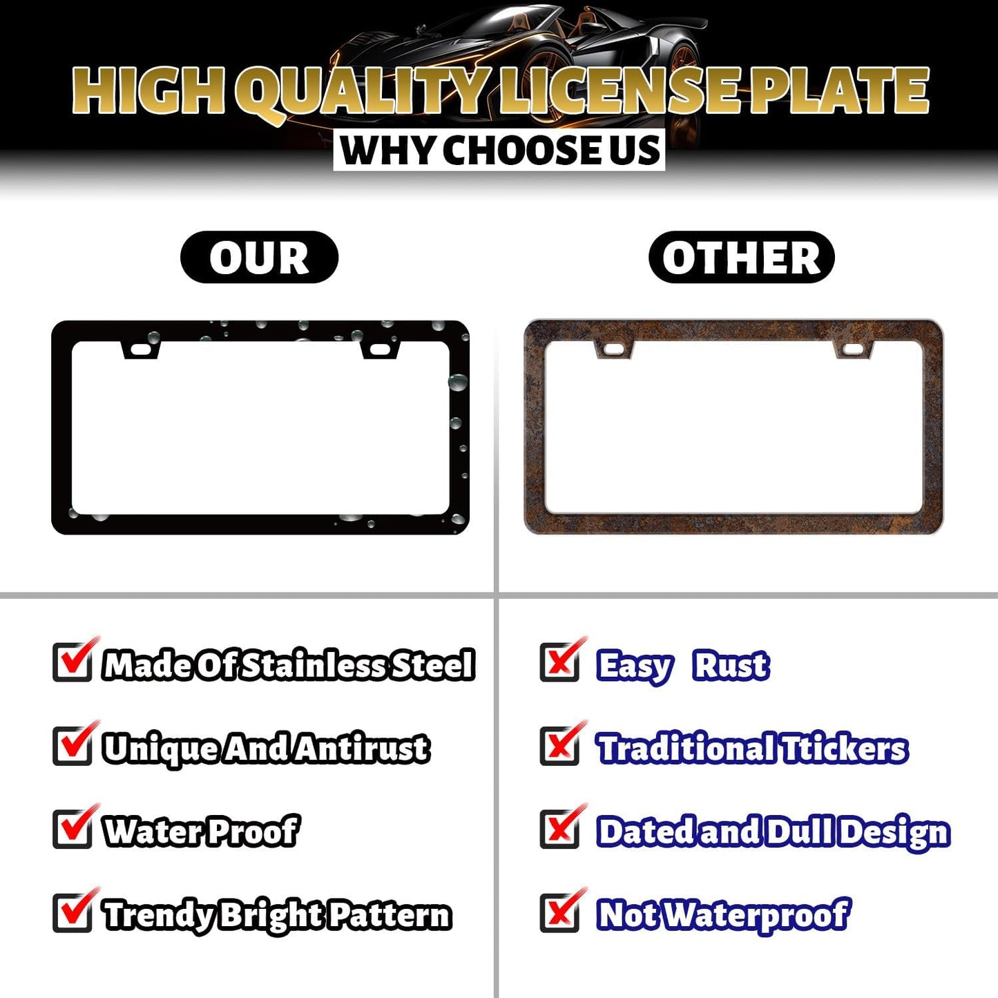 Y'all Need Jesus License Plate Frame Christian License Plate Frames Jesus Auto Accessory for Funny Text Car Decorative Stainless Steel License Plate Holder with Screws Men Women 12.2"x 6.2"