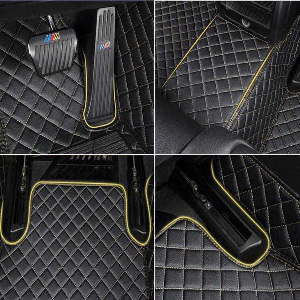 TAHALICustom Colors Car Floor Mats Black Pink for 99.9% Sedan SUV Sports， All-Weather Liners Car Floor mat，Luxury Leather Automotive Floor Mats (Blue Black,3D Floor Mats)