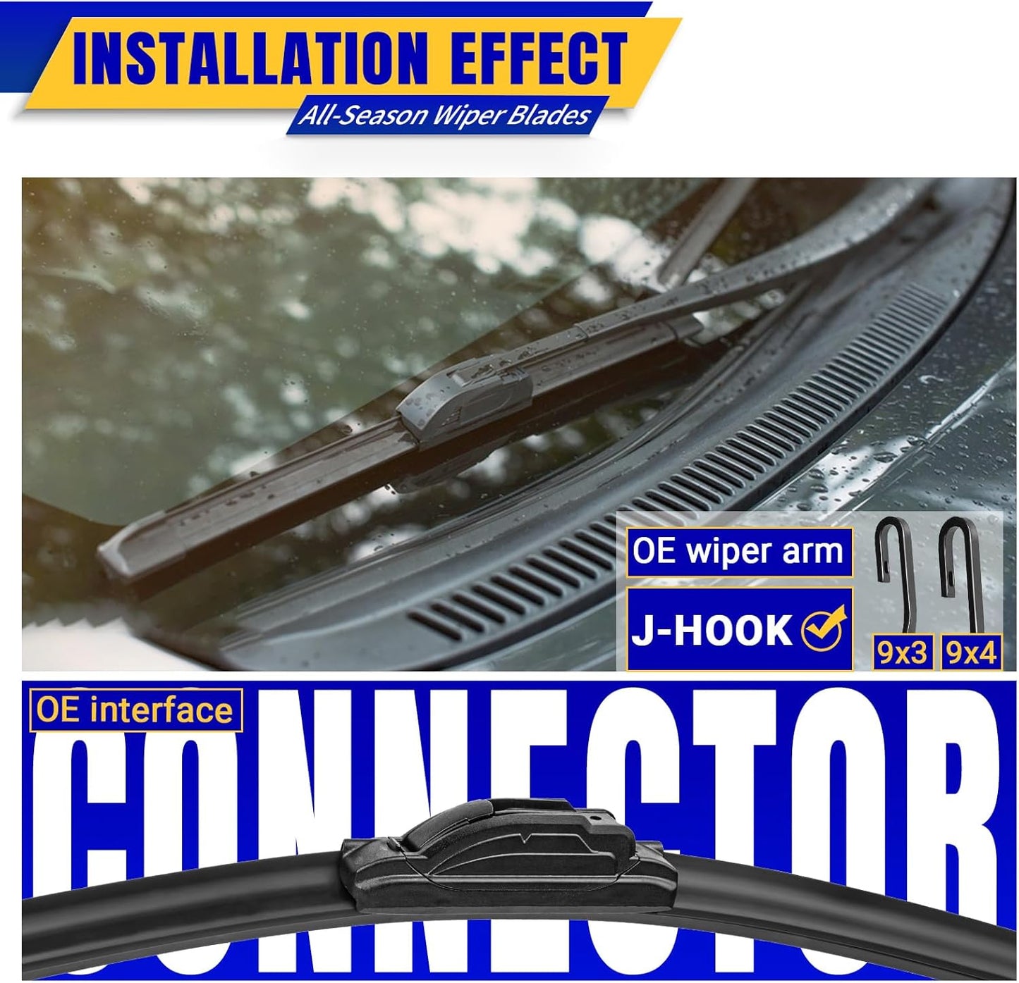 3 wipers Replacement for 2010-2014 Subaru Outback/2010-2014 Subaru Legacy, Windshield Wiper Blades Original Equipment Replacement - 26"/19"/14" (Set of 3) U/J HOOK
