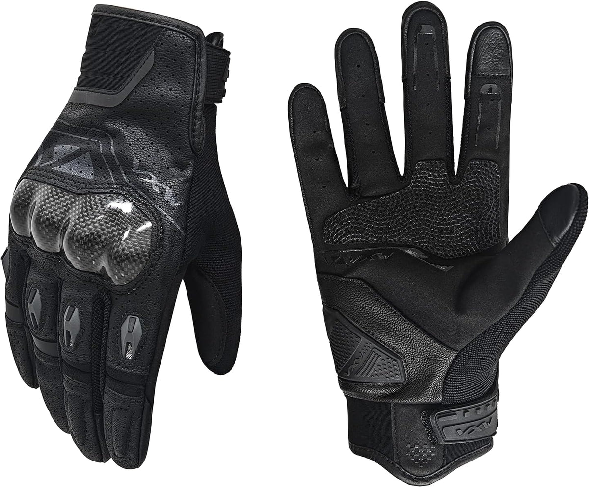VXW Motorcycle Gloves for Men and Women - Gel Palm Sliders, Leather & Mesh Construction Full Finger Touchscreen, High-Speed Sports Gear for MTB/ATV/BMX/Motocross/Dirt Bike