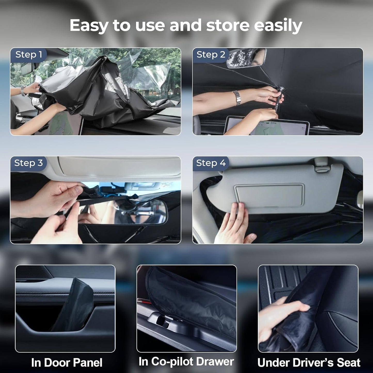 Windshield Sun Shade Umbrella: for Ford-Maverick-2022-2024 2025-4-Layers Front Custom Ford Maverick Hybrid XL XLT Car Window Shades - Double Thickened Foldable Maverick Sunshades Block UV Keep Cool