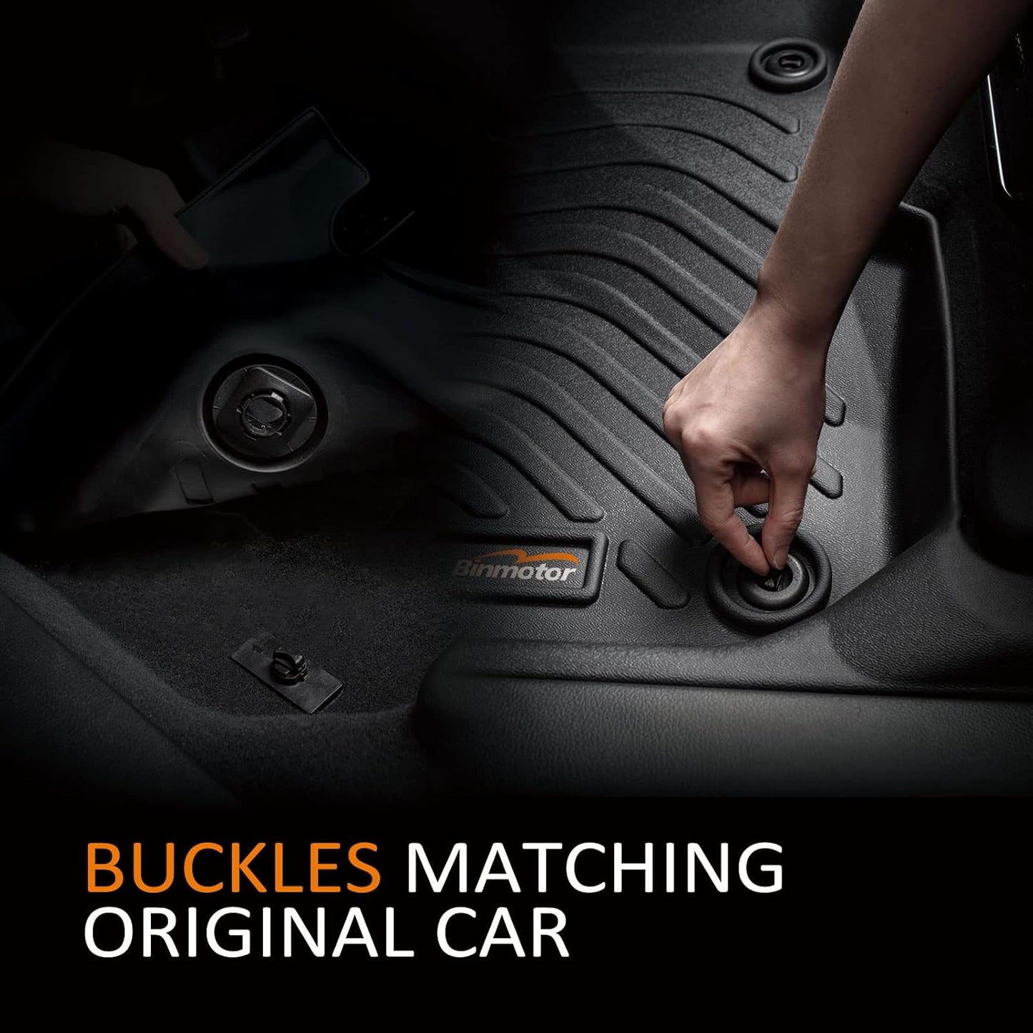 Binmotor-Floor Mats & Cargo Liner Set for Ford Escape 2013-2019, All Weather Car Floor Mat for Ford Escape Accessories, Rubber Mats TPE Car Liners Escape Trunk Liner Trunk Mat