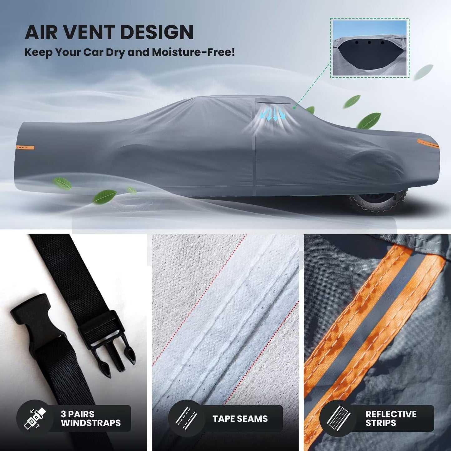 Waterproof Mercury Monterey(2004-2006) Car Cover with Breathable Vents, [2025 Upgrade] Premium Covers with Cotton Liner and Zipper Door, Sun Rain Snow Dust Uv Protection.(Gift with Towel)