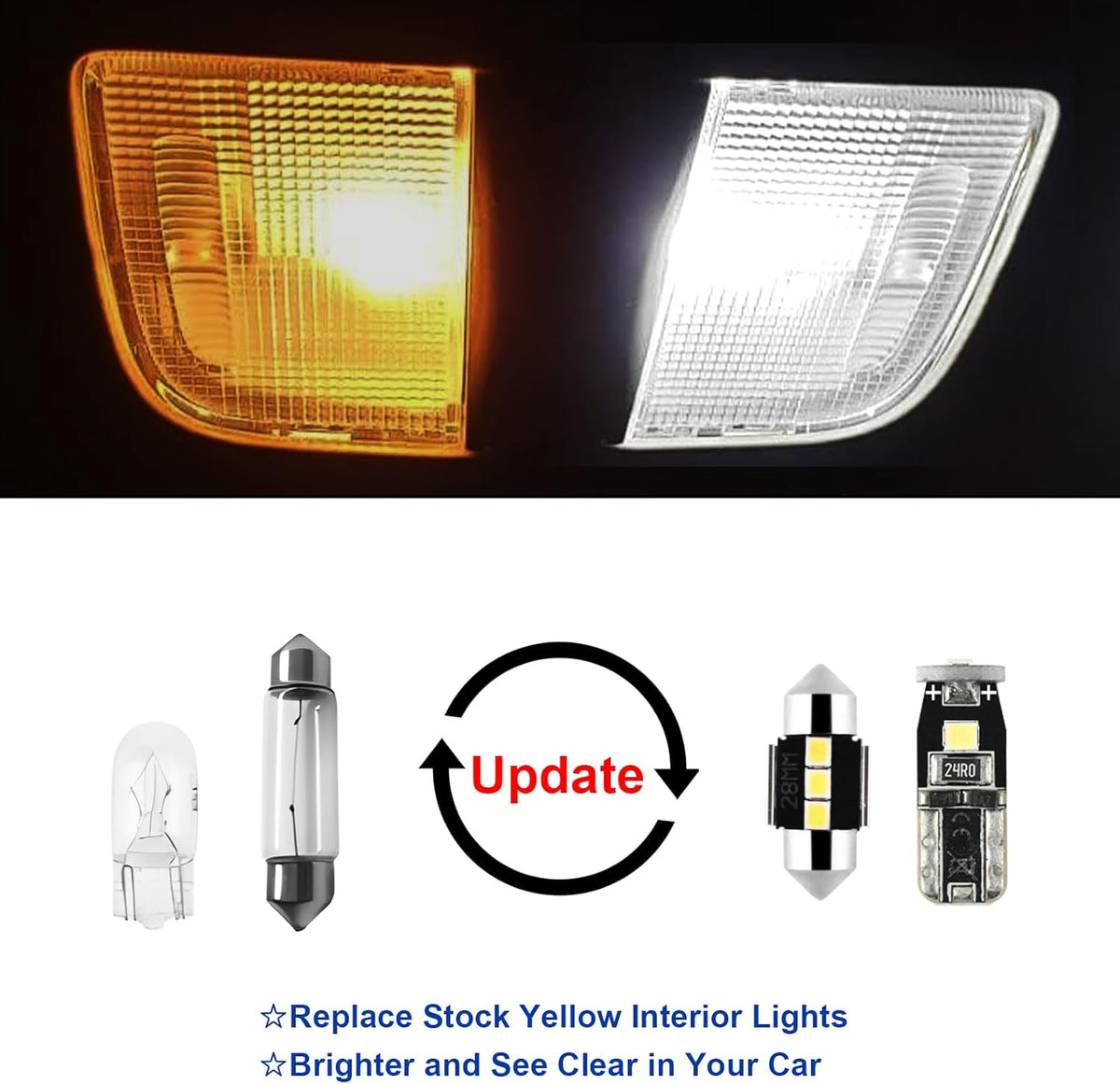 16 Pcs Super Bright 6000K White LED Interior Light: Bulbs Kit Package for 2011-2015 2016 2017 2018 2019 2020 2021 Toyota Sienna Lighting Package Kit Includes Light Accessories+ and Install Tool