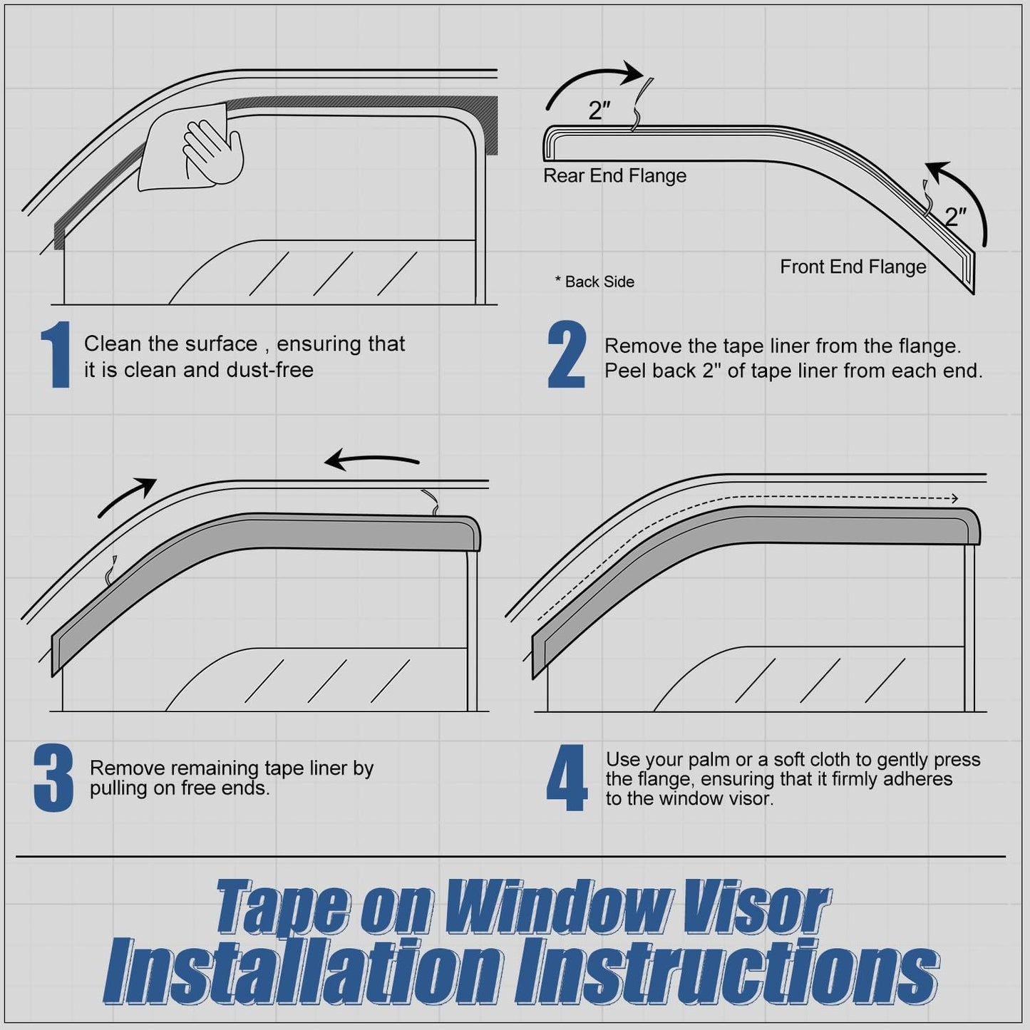 Auto Dynasty 2Pcs Carbon Fiber Pattern Window Visors Compatible with 1994-2003 Chevy S10 Blazer GMC Sonoma Jimmy, Tape-On Front Window Deflectors Rain Guards Sun Wind Air Side Vent Shade, Glossy Black