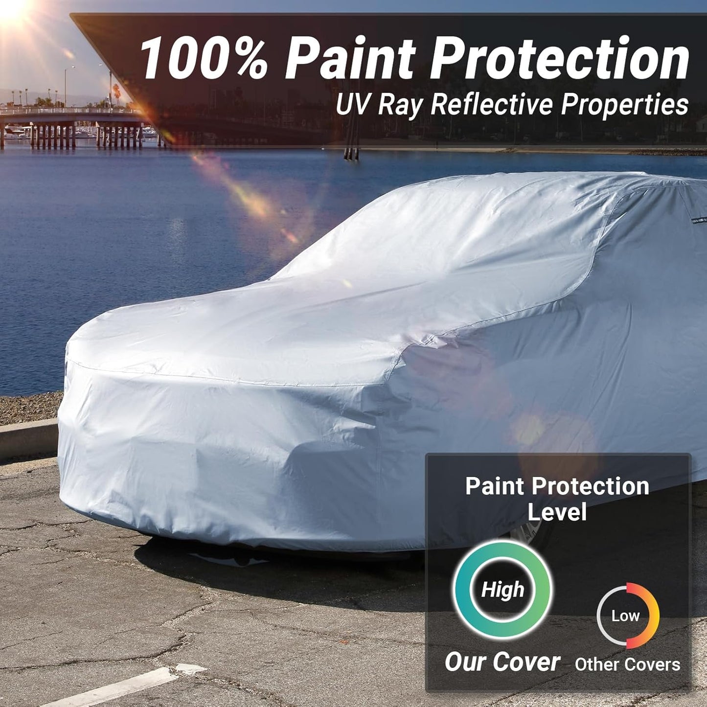iCarCover Premium Car Cover for 1965-1970 Pontiac Parisienne 2-Door Heavy Duty Waterproof All-Weather Automobiles Custom Fit Indoor Outdoor UV Snow Protection Covers with Straps and Bag