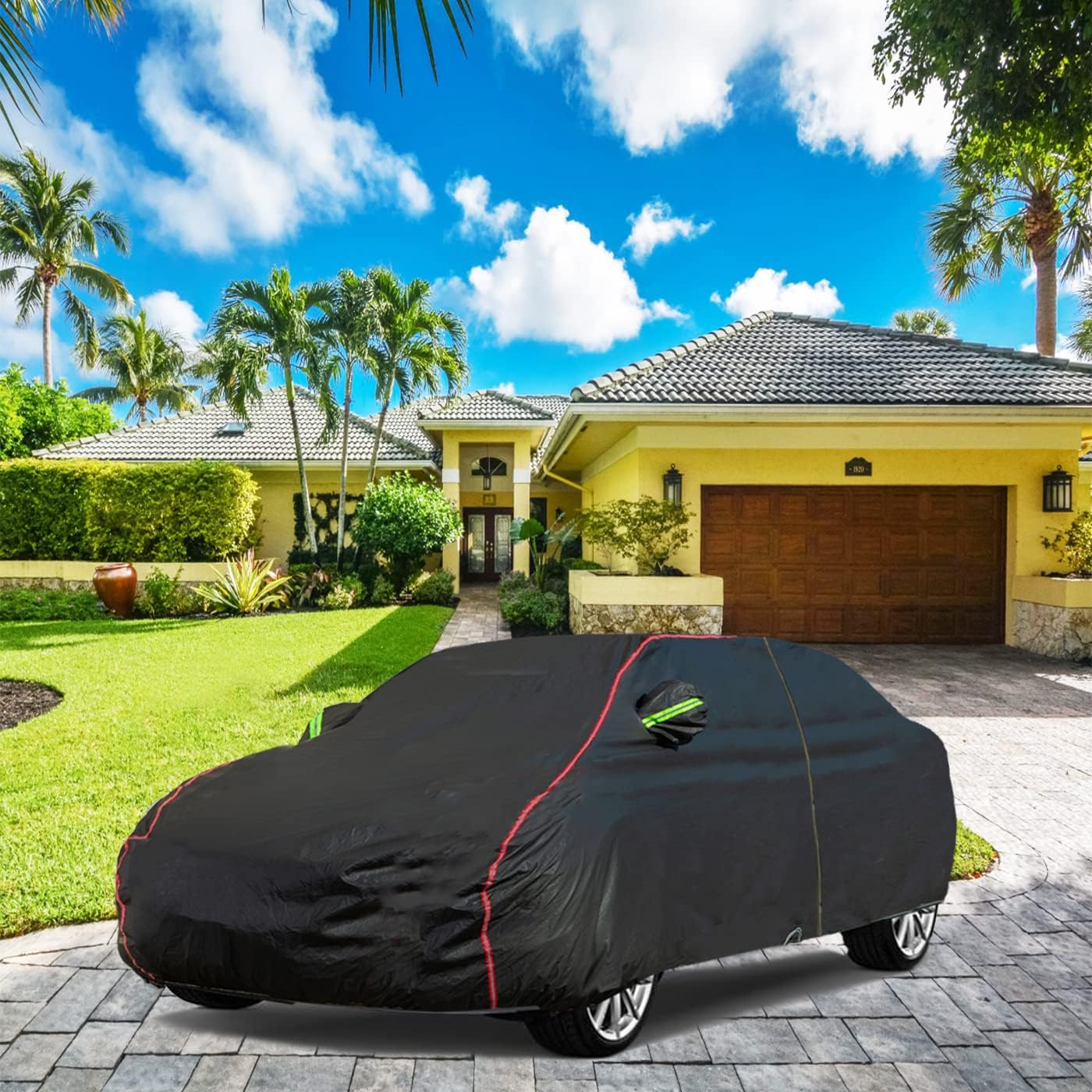 Breathable New Material, Waterproof Car Cover, Locks and Zipper Doors, Sunscreen Waterproof UV Prevention Snowproof Wind and Windproof,Suitable for Indoor Outdoor,for Sedan (205" to 216") B5