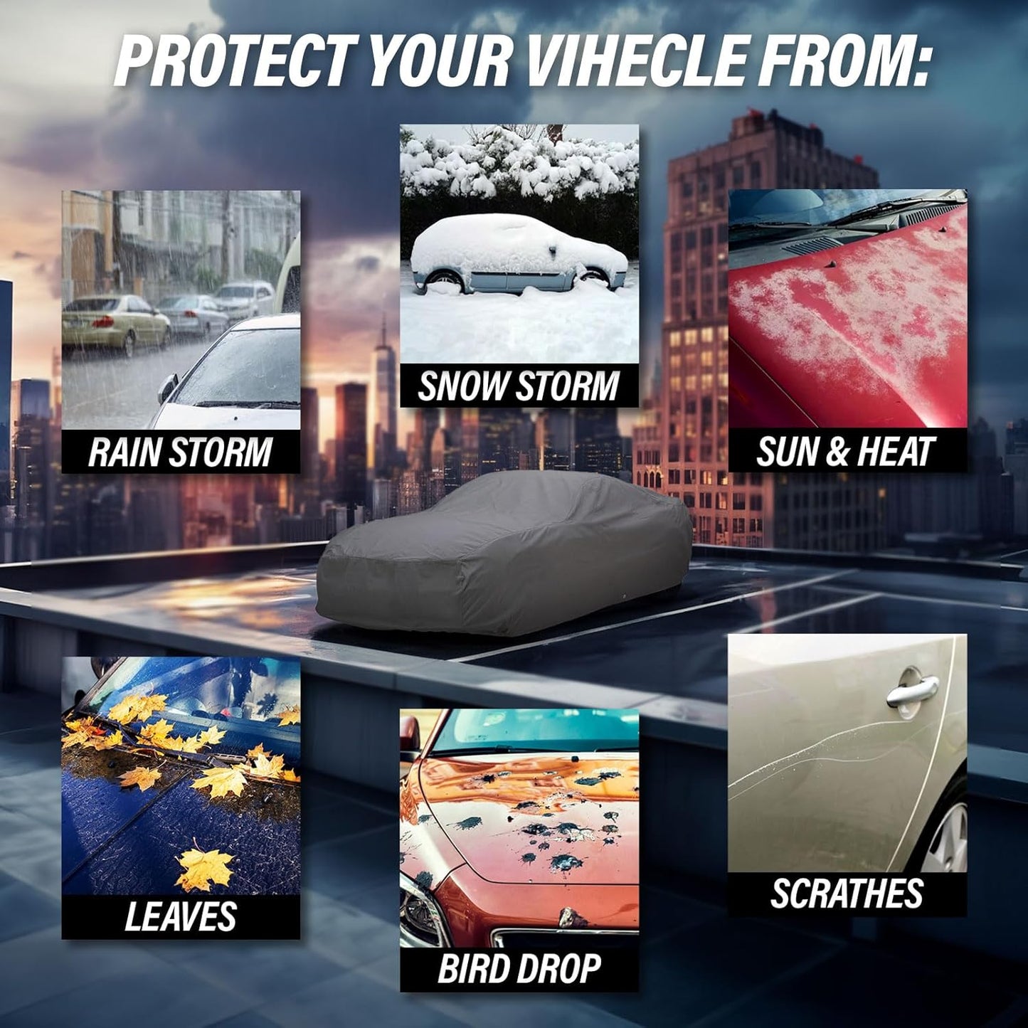 Supreme Full Car Cover – Semi Custom Fit for Full-Size Cars | Dustproof, Windproof, UV Protection, Breathable & Durable All-Weather Protection | Fits Volkswagen 412 1972-1974 Wagon 2-Door